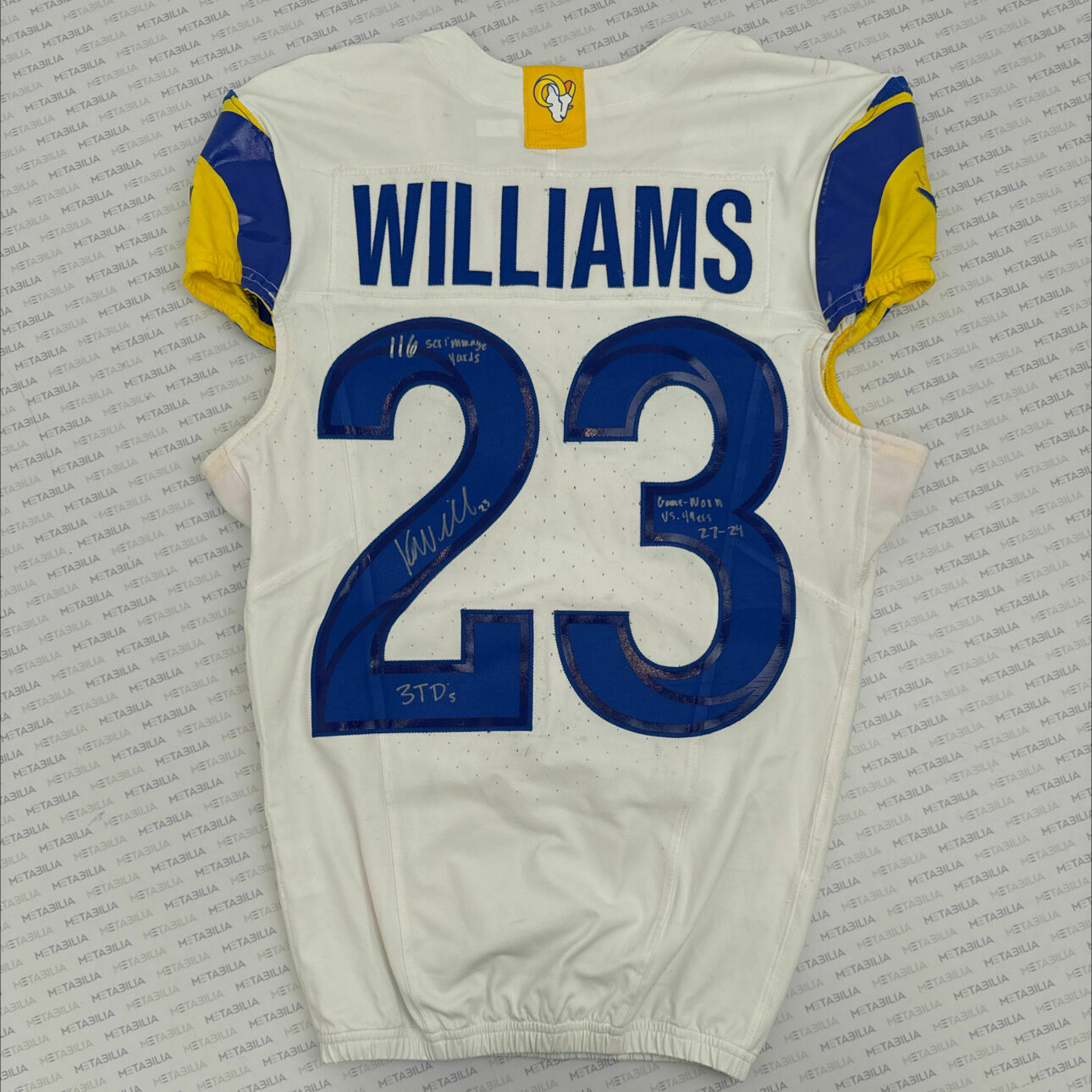#23 Williams Signed & Inscribed Game-Worn Jersey vs 49ers