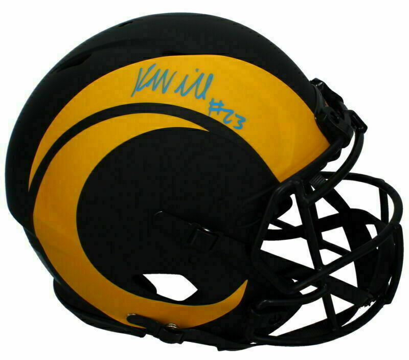 Kyren Williams Autographed (Blue) Rams Eclipse Authentic Speed Helmet Beckett.