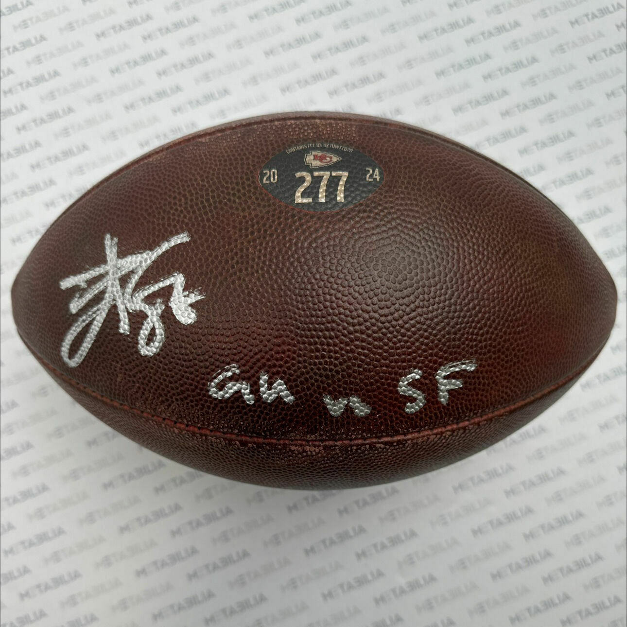 Kelce Signed & Inscribed Game-Used Ball #277 vs 49ers