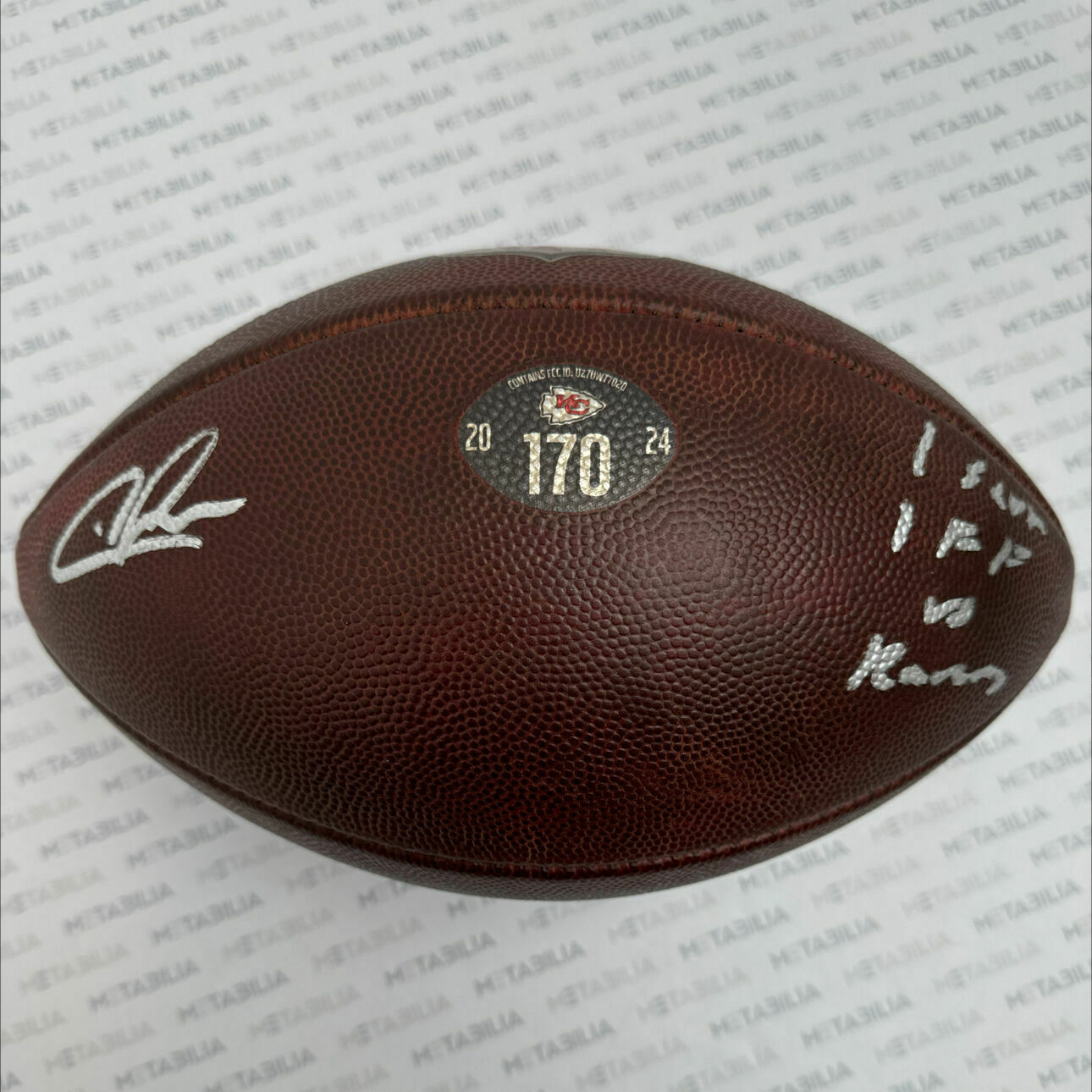 Jones Signed & Inscribed Game-Used Ball #170 vs Ravens