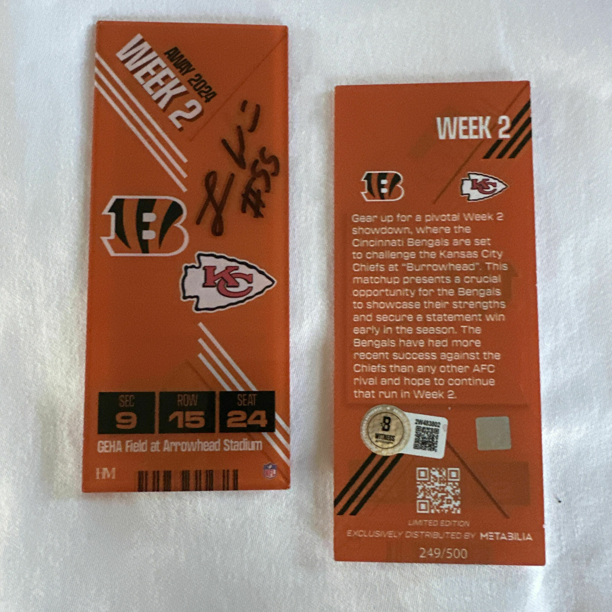 Logan Wilson Signed Commemorative Ticket - Week 2