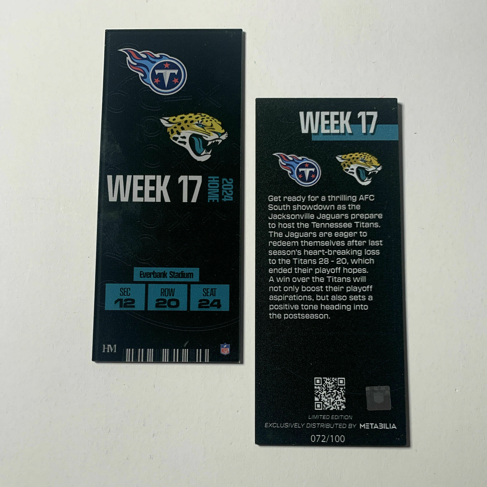 Week 17 Commemorative Ticket (unsigned, 2024)