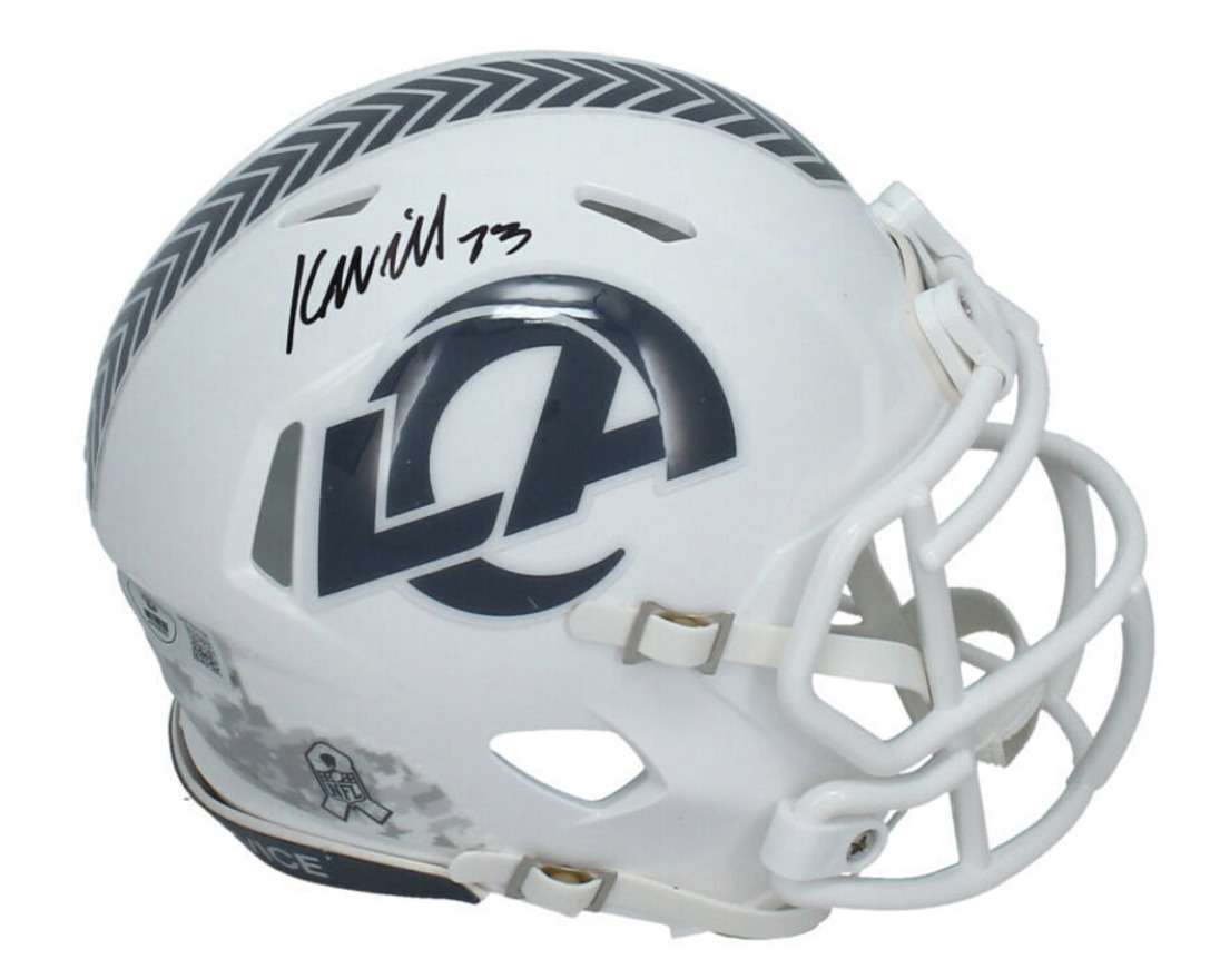 Kyren Williams Autographed Los Angeles Rams 2024 STS Mini Speed Helmet Beckett