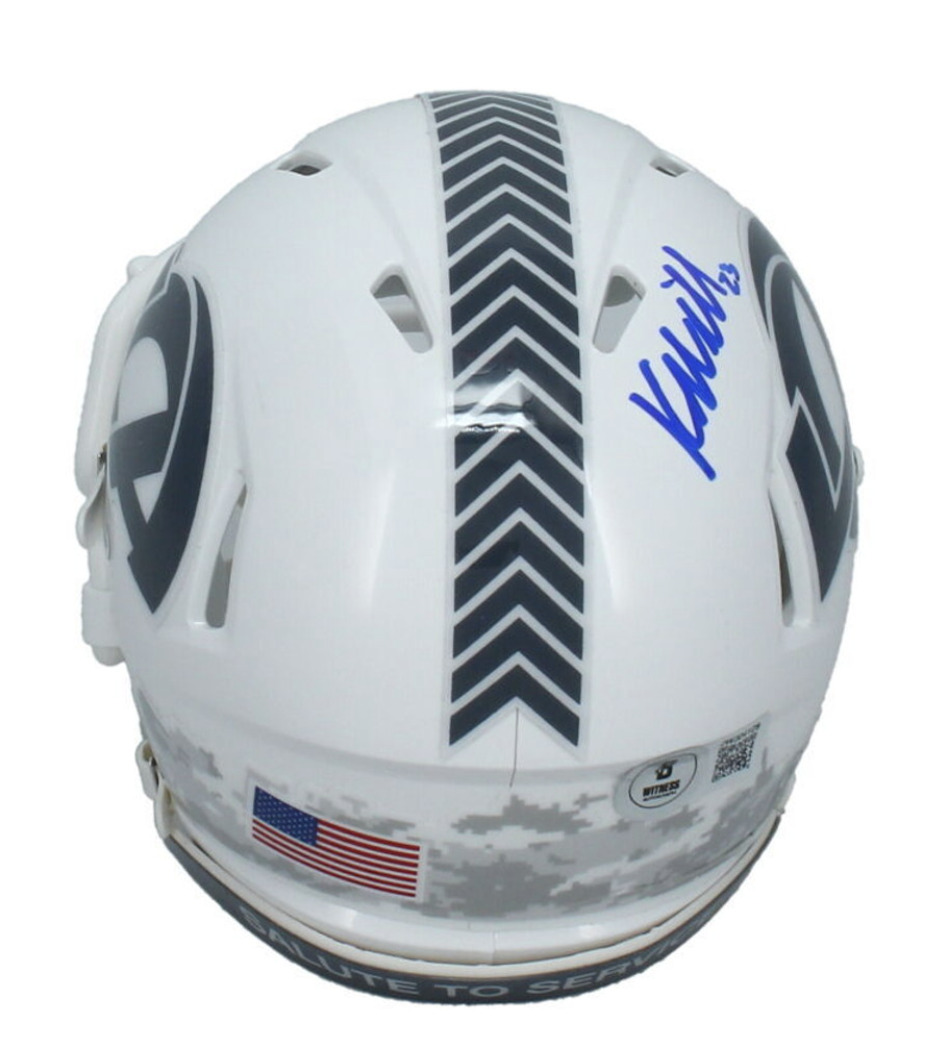 Kyren Williams Autographed (In Blue) Rams 2024 STS Mini Speed Helmet Beckett