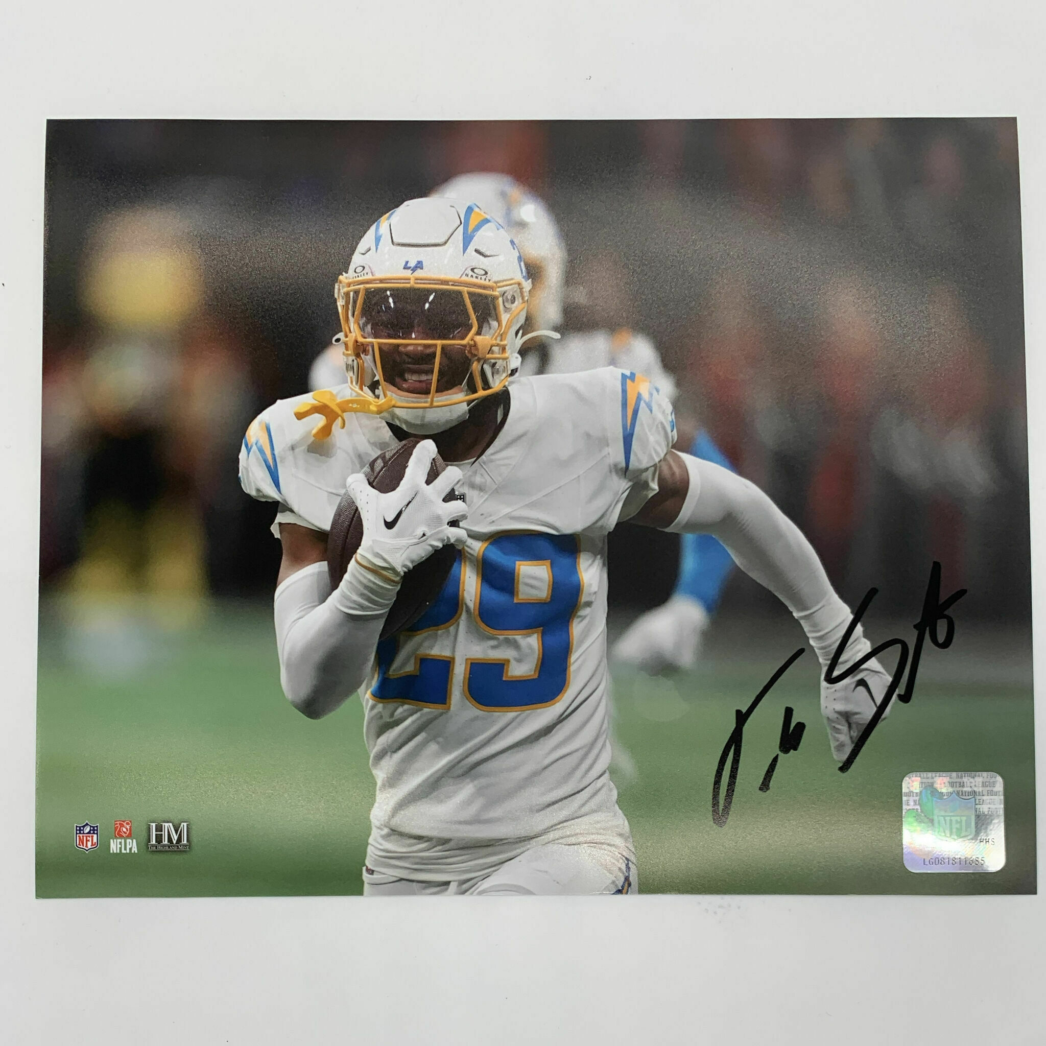 Tarheeb Still Signed 8x10 Running White Jersey