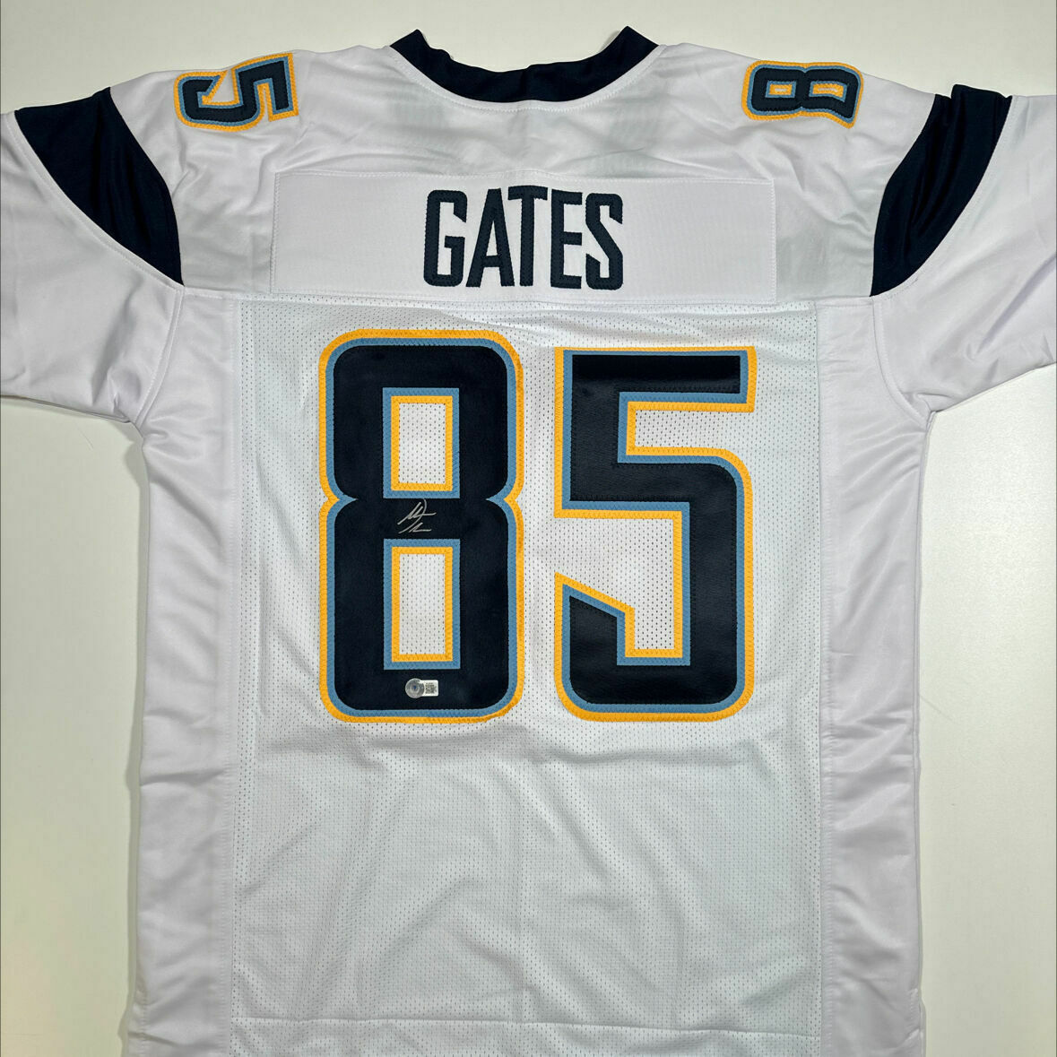 Gates Signed White Custom Jersey