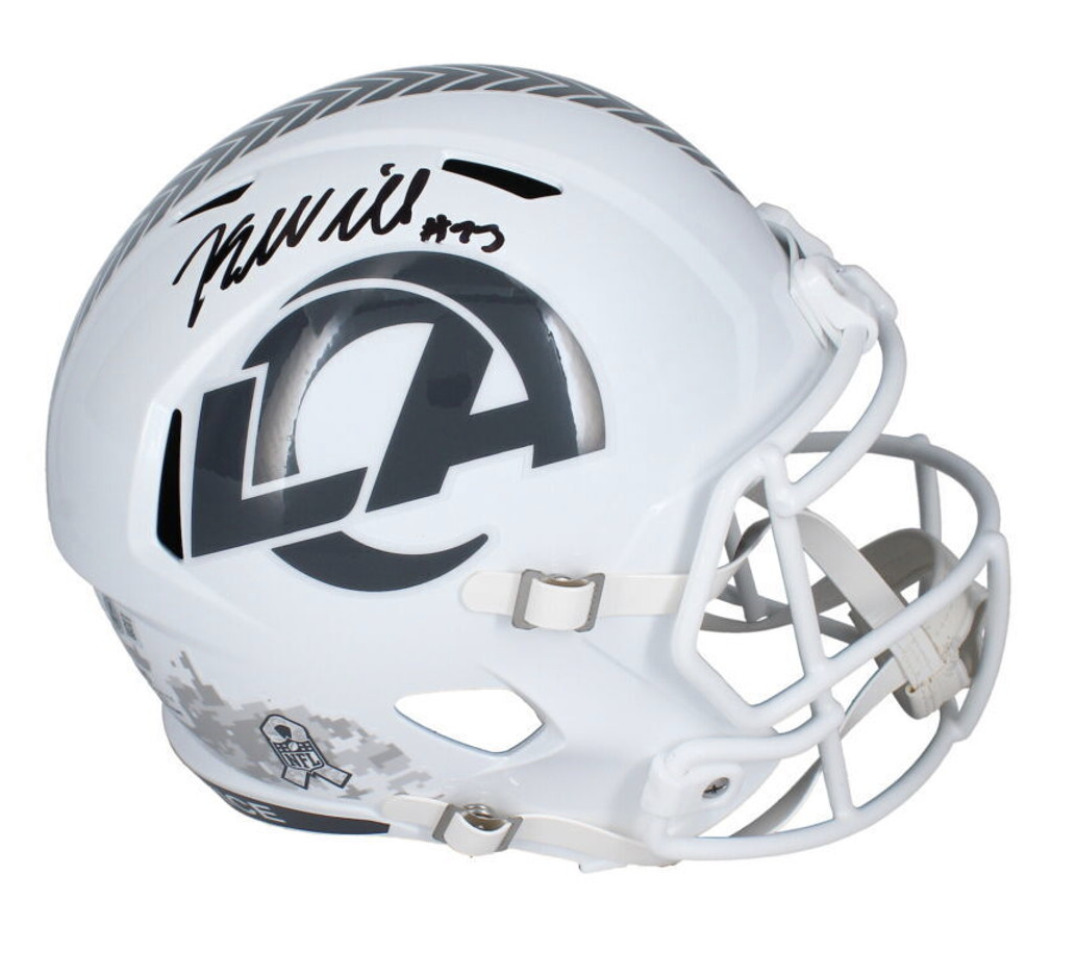 Kyren Williams Autographed Los Angeles Rams 2024 STS Full Size Helmet Beckett