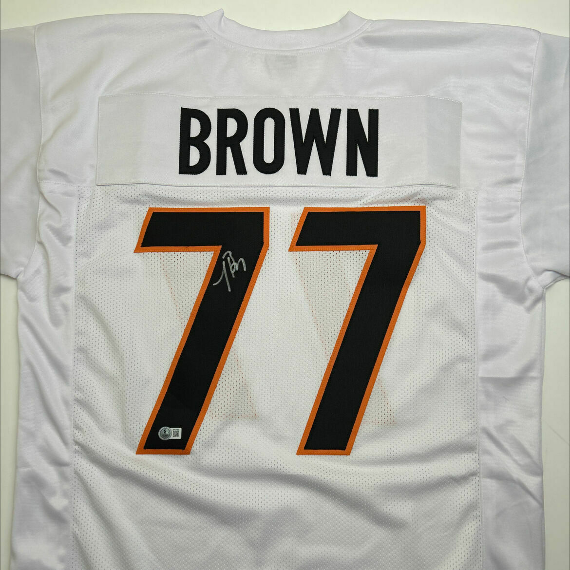 Trent Brown Signed White Custom Jersey