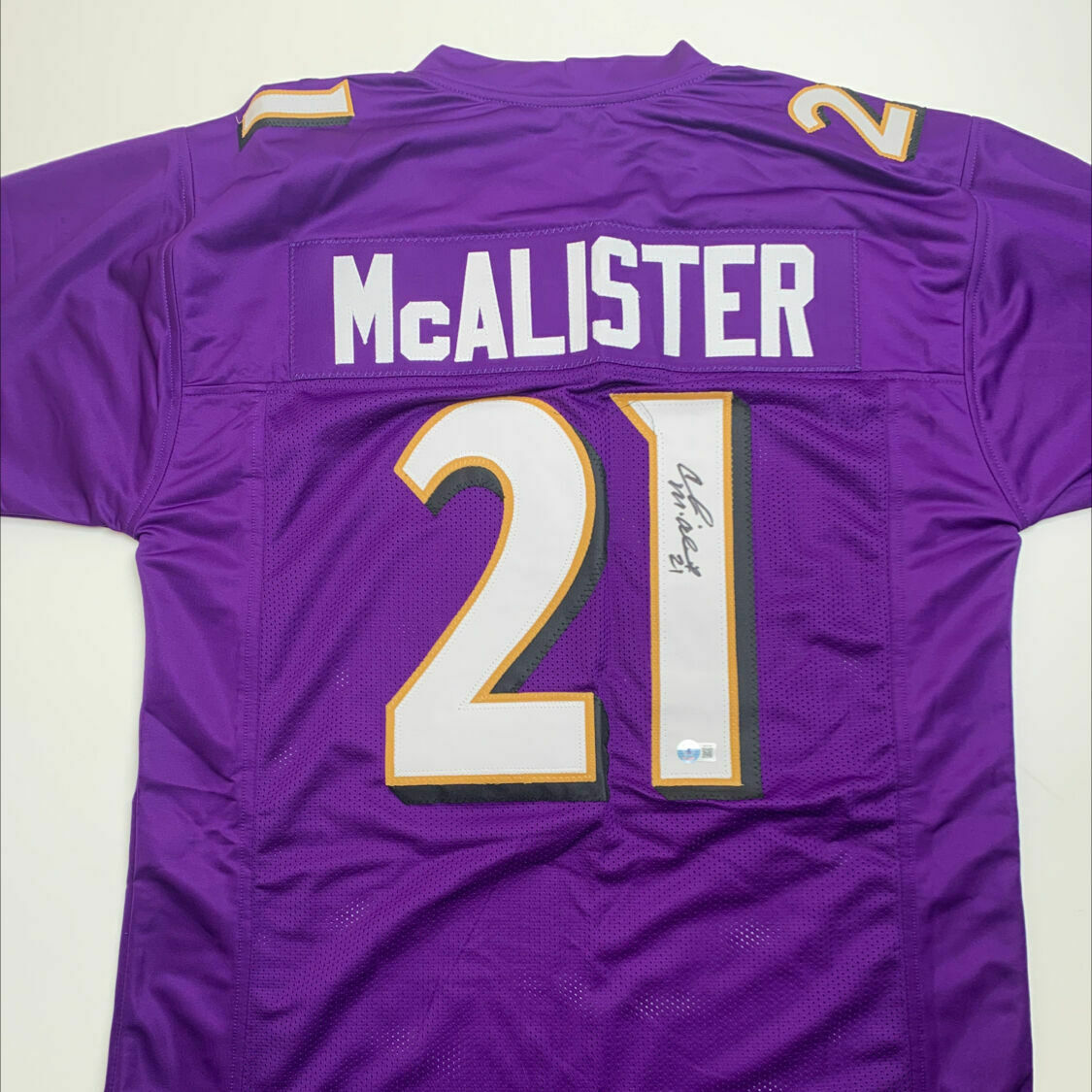McAlister Signed Purple Custom Jersey