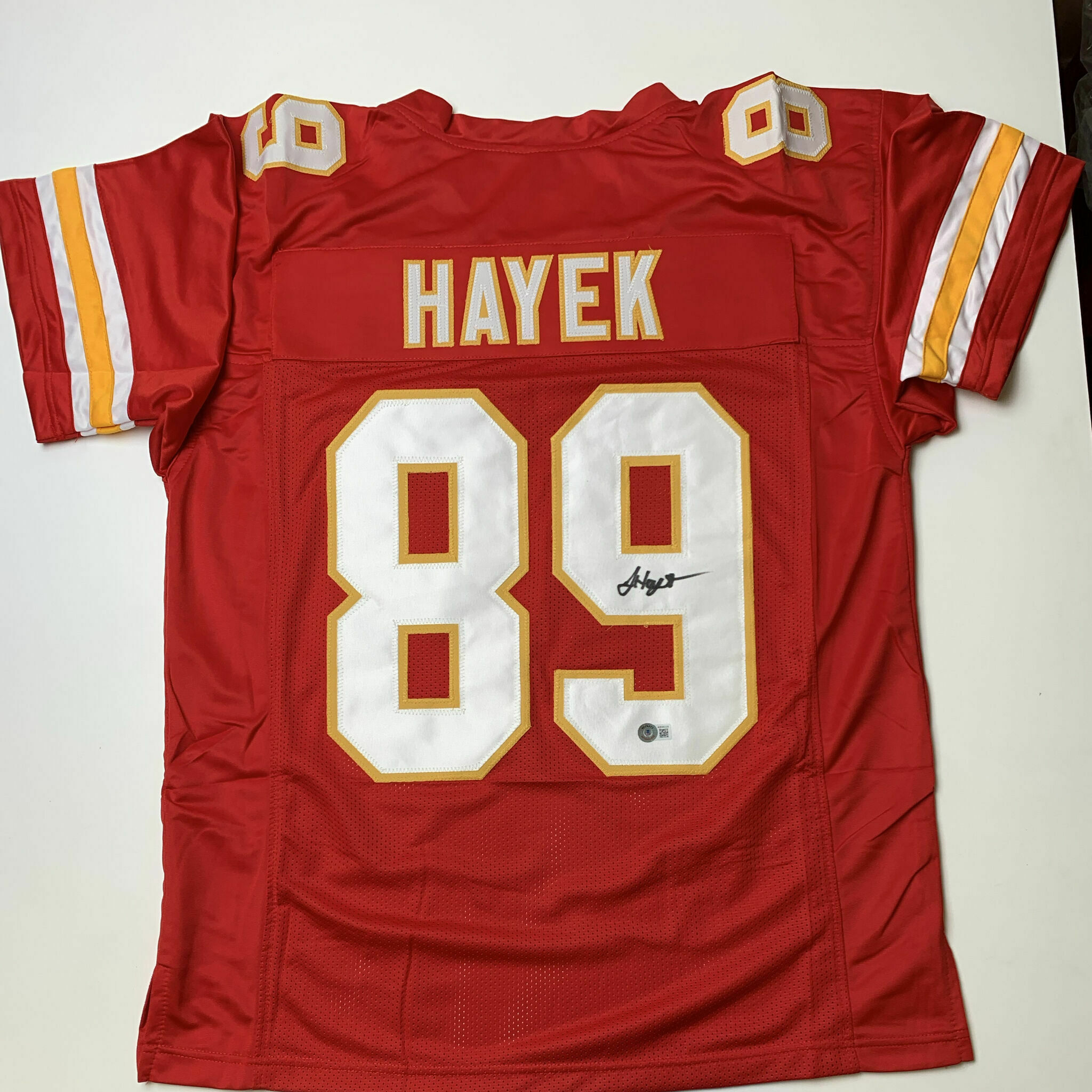 Hayek Signed Red Custom Jersey