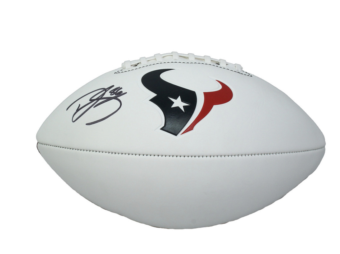 Dalton Schultz Autographed Houston Texans White Panel Football Beckett