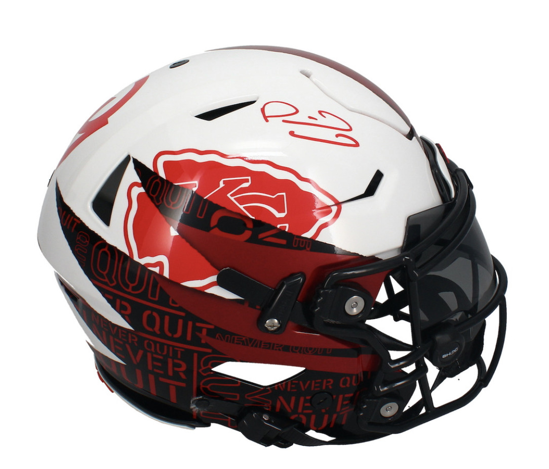 Patrick Mahomes Autographed Chiefs / Texas Tech Ripped Speed Flex Helmet Beckett