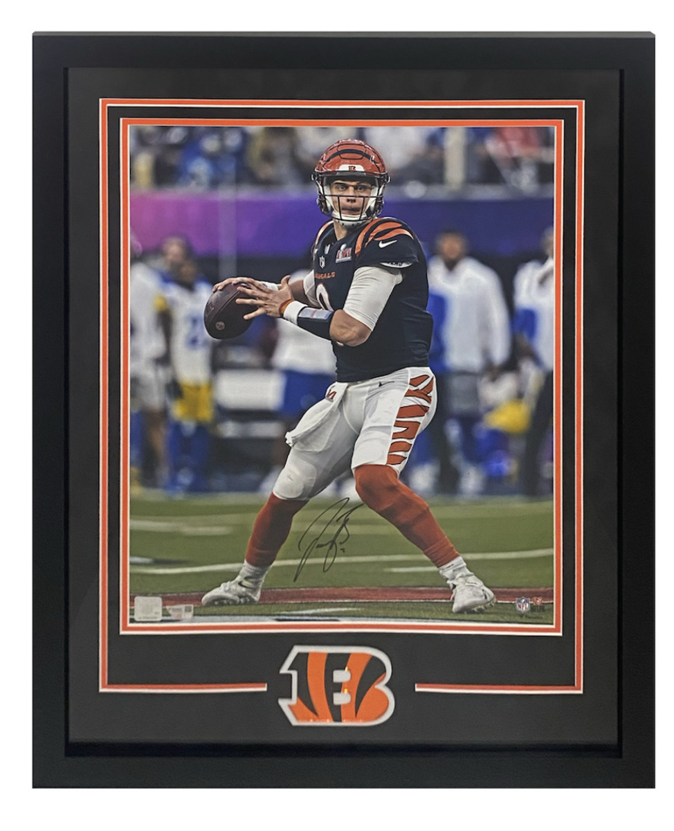 Joe Burrow Autographed Bengals Super Bowl LVI Framed 16" x 20" Photo Fanatics