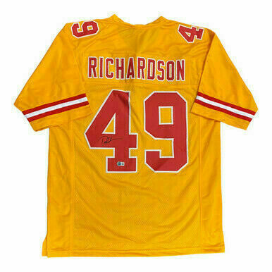 Tony Richardson Autographed Custom #49 Gold Jersey - Beckett 107084