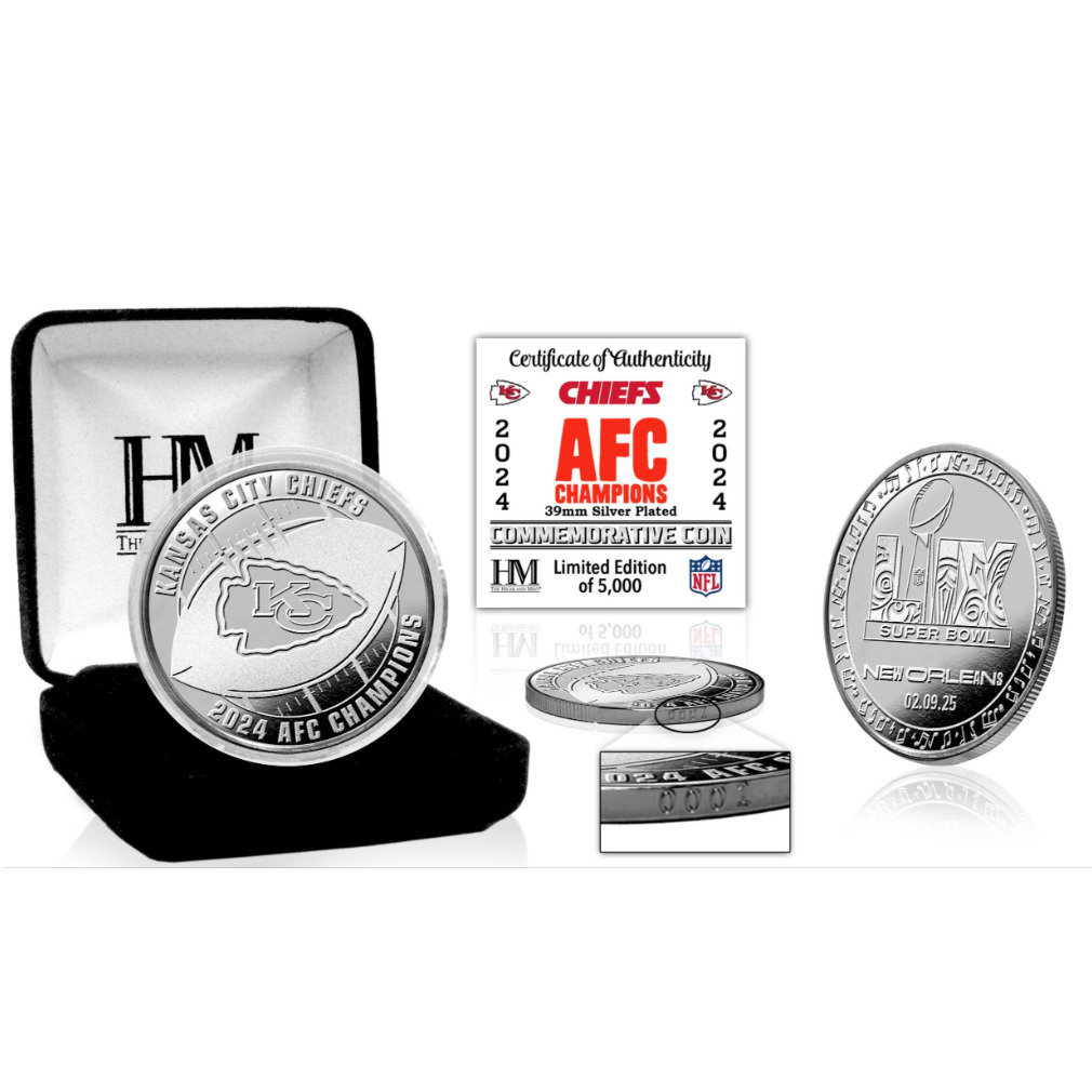 Kansas City Chiefs 2024 AFC Champions Silver Coin