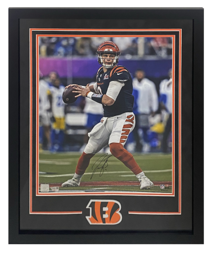 Joe Burrow Autographed Bengals Super Bowl LVI Framed 16" x 20" Photo Fanatics