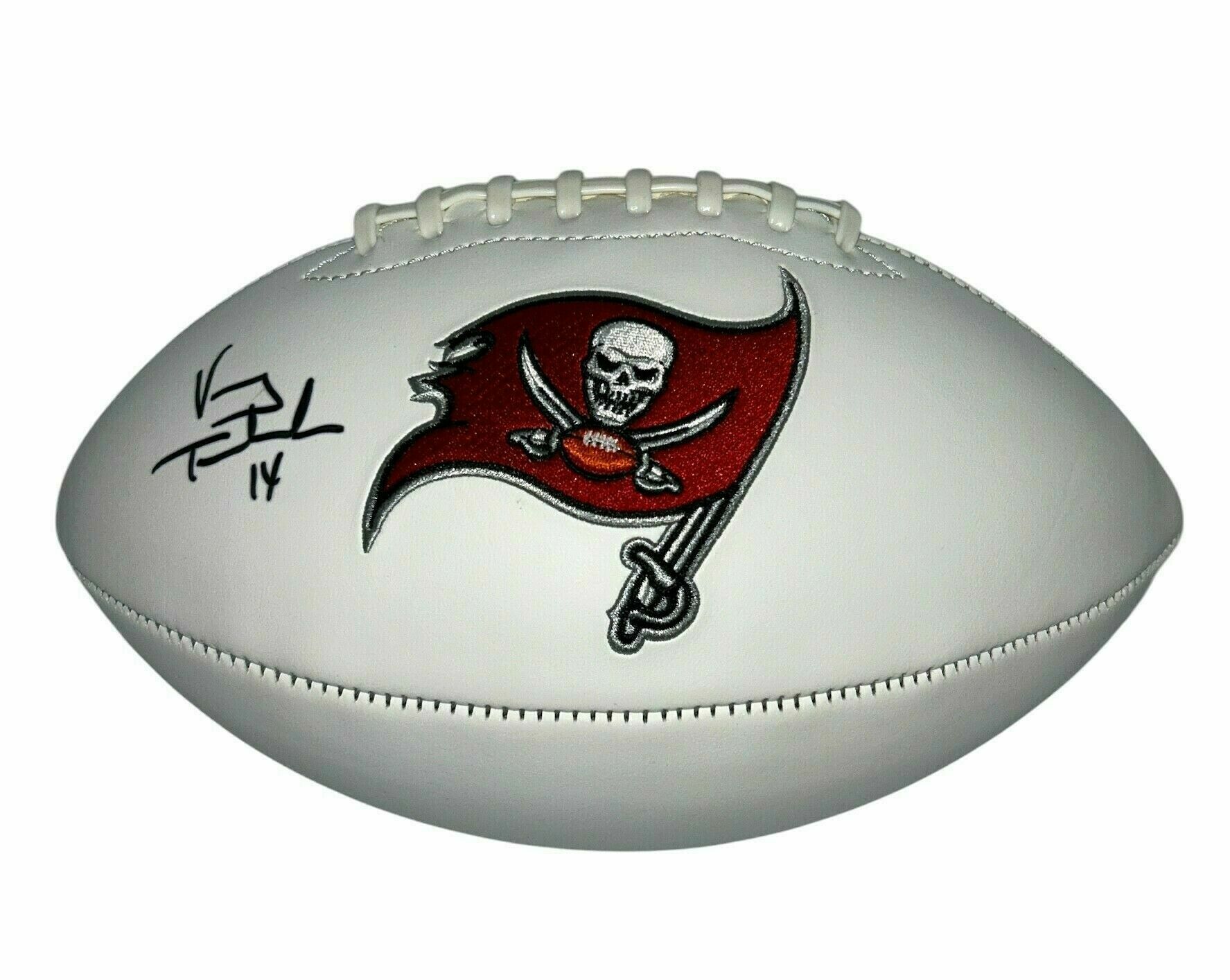 Vinny Testaverde Autographed Tampa Bay Buccaneers White Panel Football - Beckett