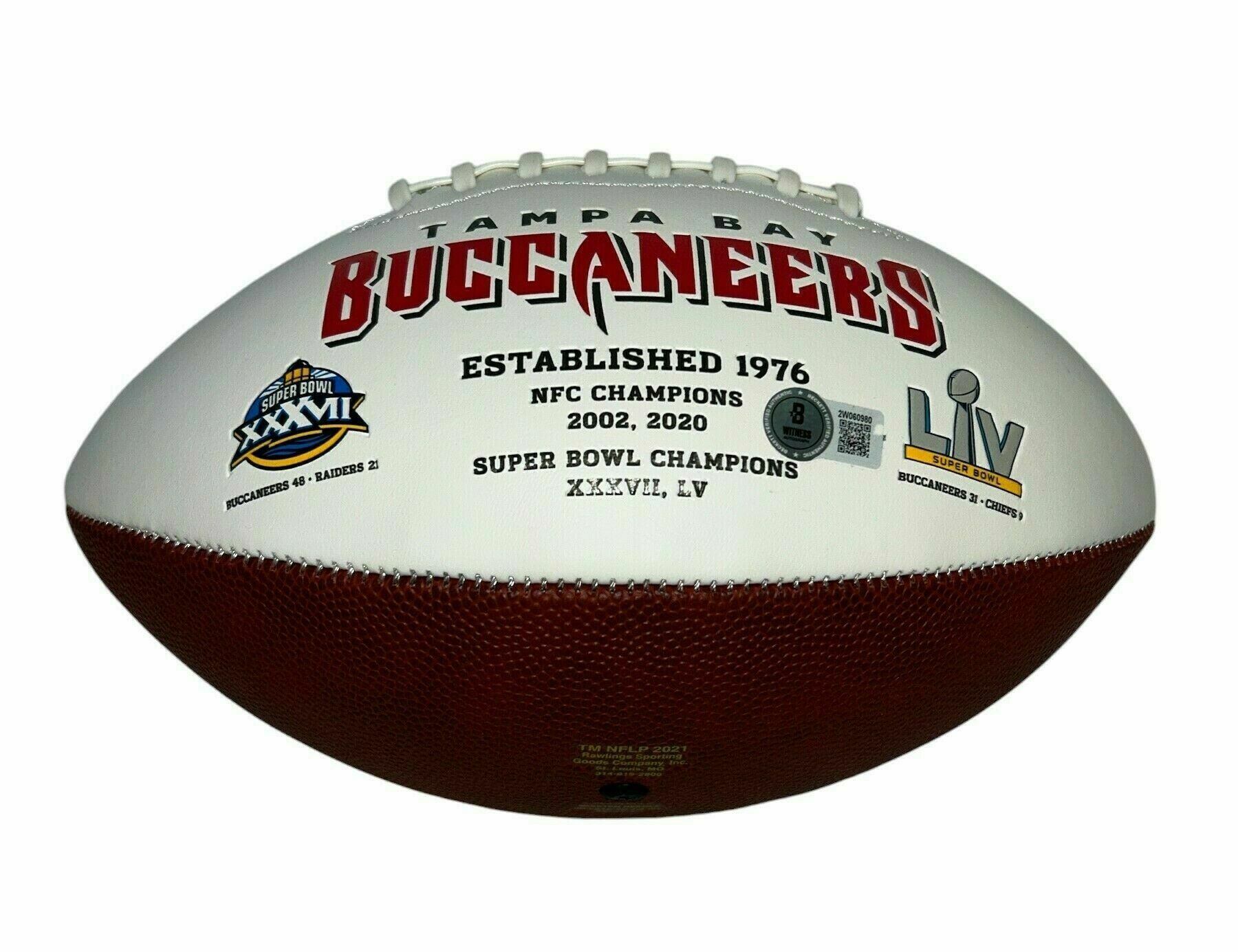 Vinny Testaverde Autographed Tampa Bay Buccaneers White Panel Football - Beckett