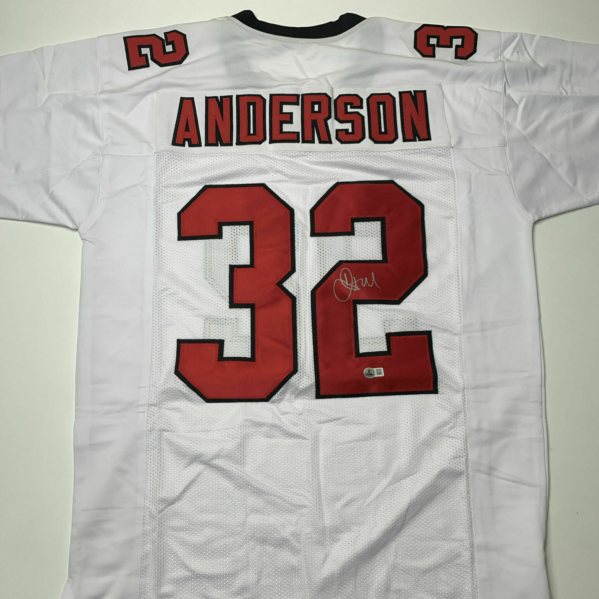 Jamal Anderson Signed White Custom Jersey