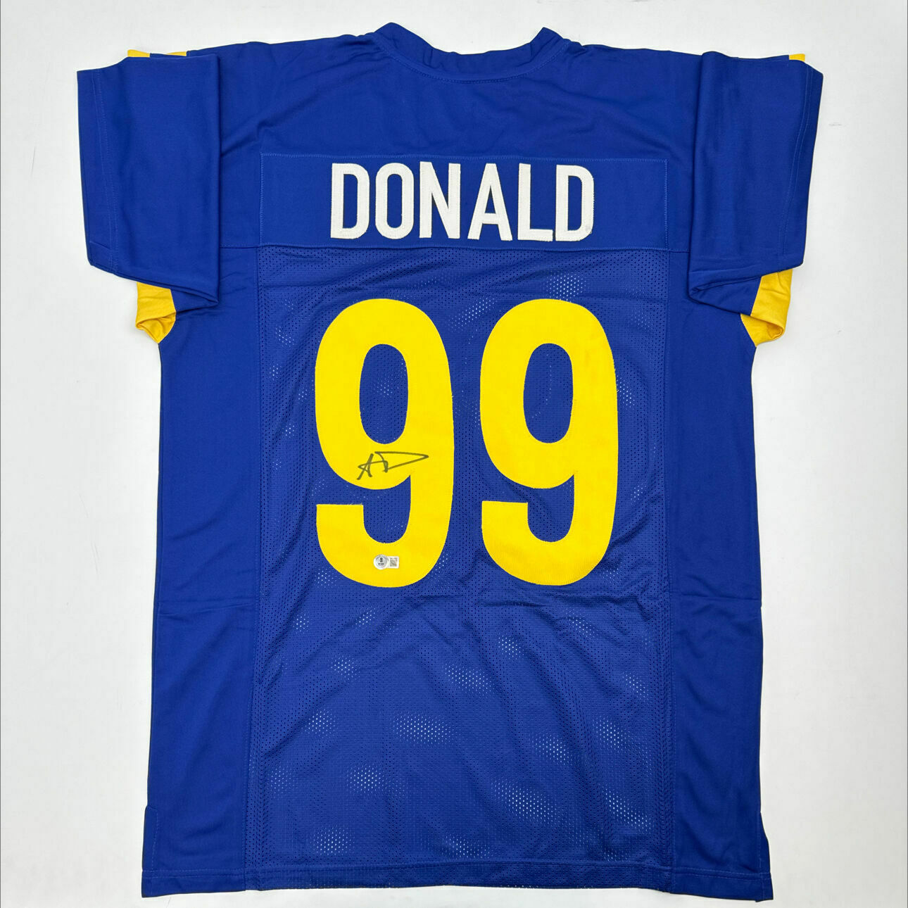 Aaron Donald Signed Blue Custom Jersey