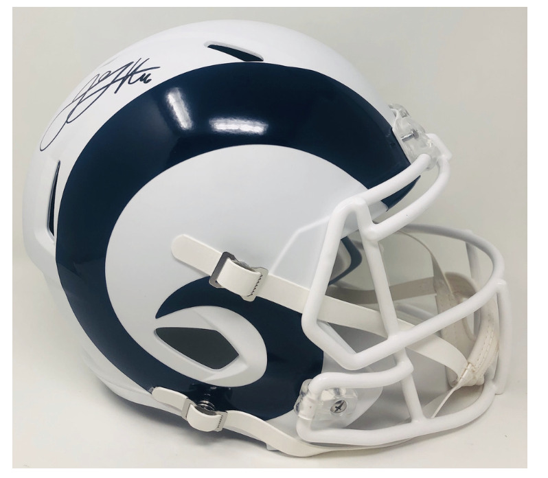 JARED GOFF Autographed Los Angeles Rams White Matte Full Size Speed Helmet FANATICS