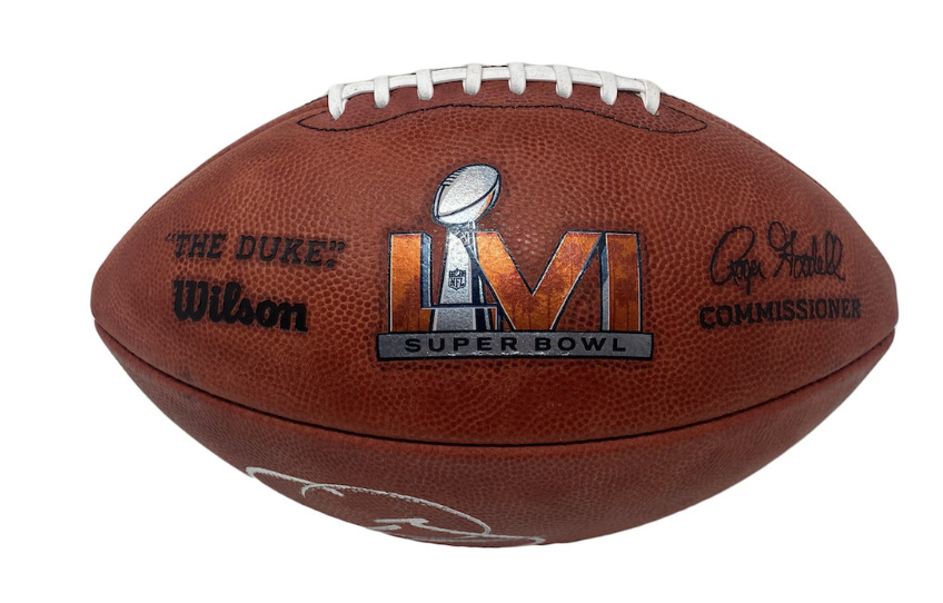 ODELL BECKHAM Jr Autographed "SB LVI Champs" Rams Official Football FANATICS