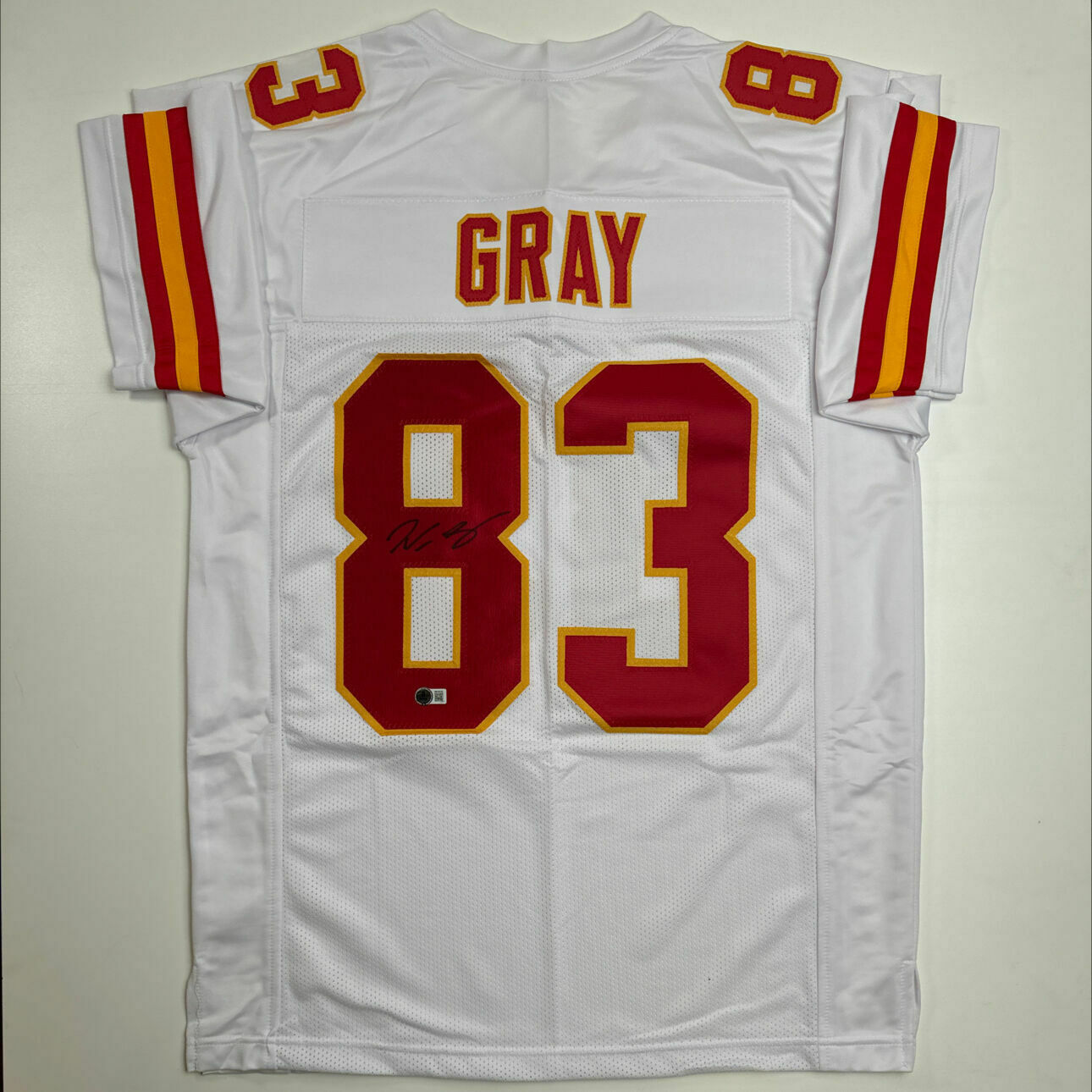 Gray Signed White Custom Jersey