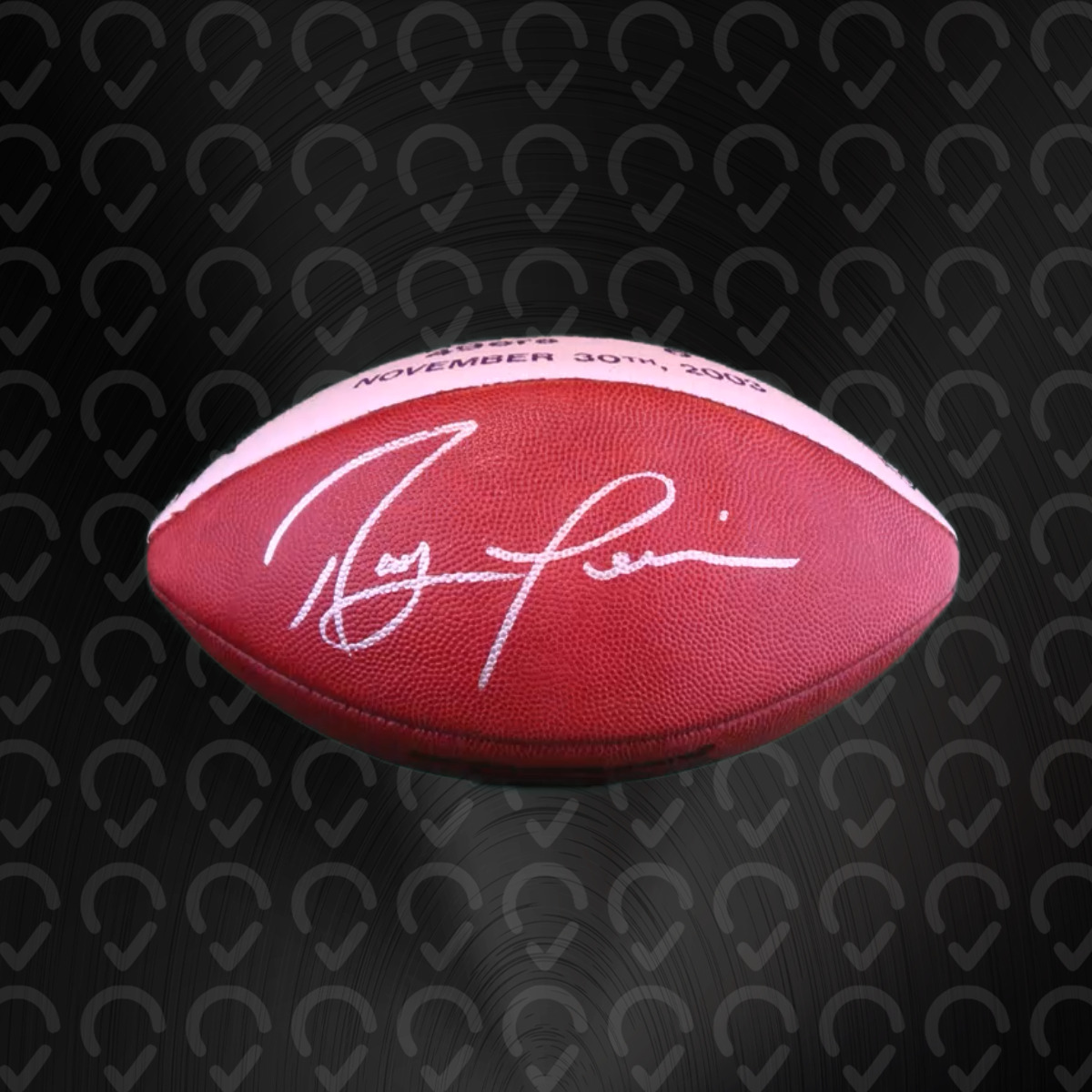 Ray Lewis Signed INT/TD Ball - 11/30/03
