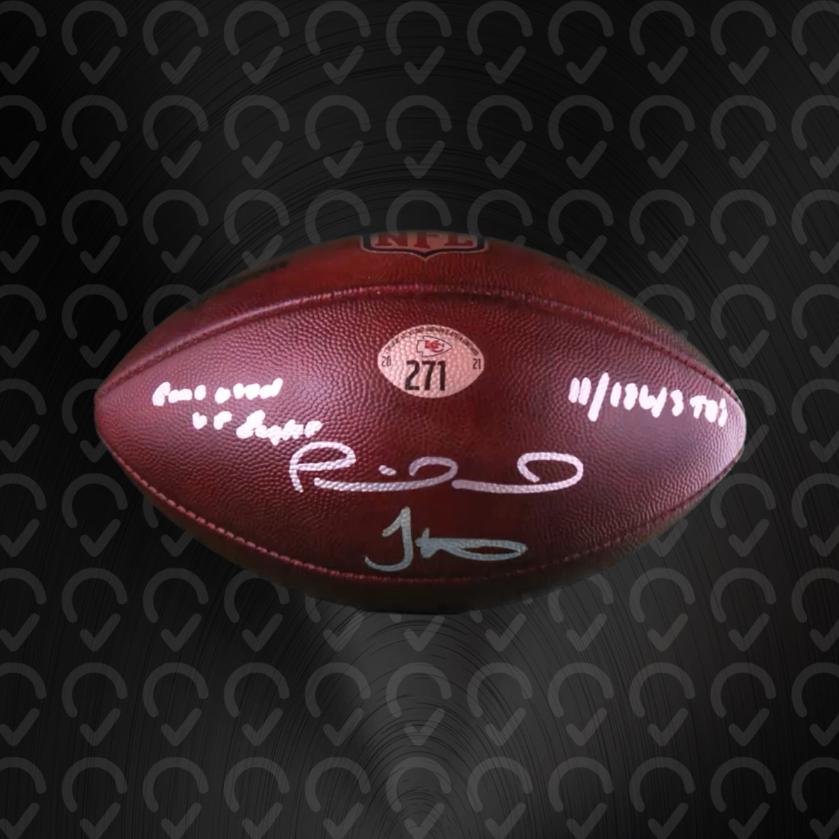 Mahomes & Tyreek Game Used Ball #271
