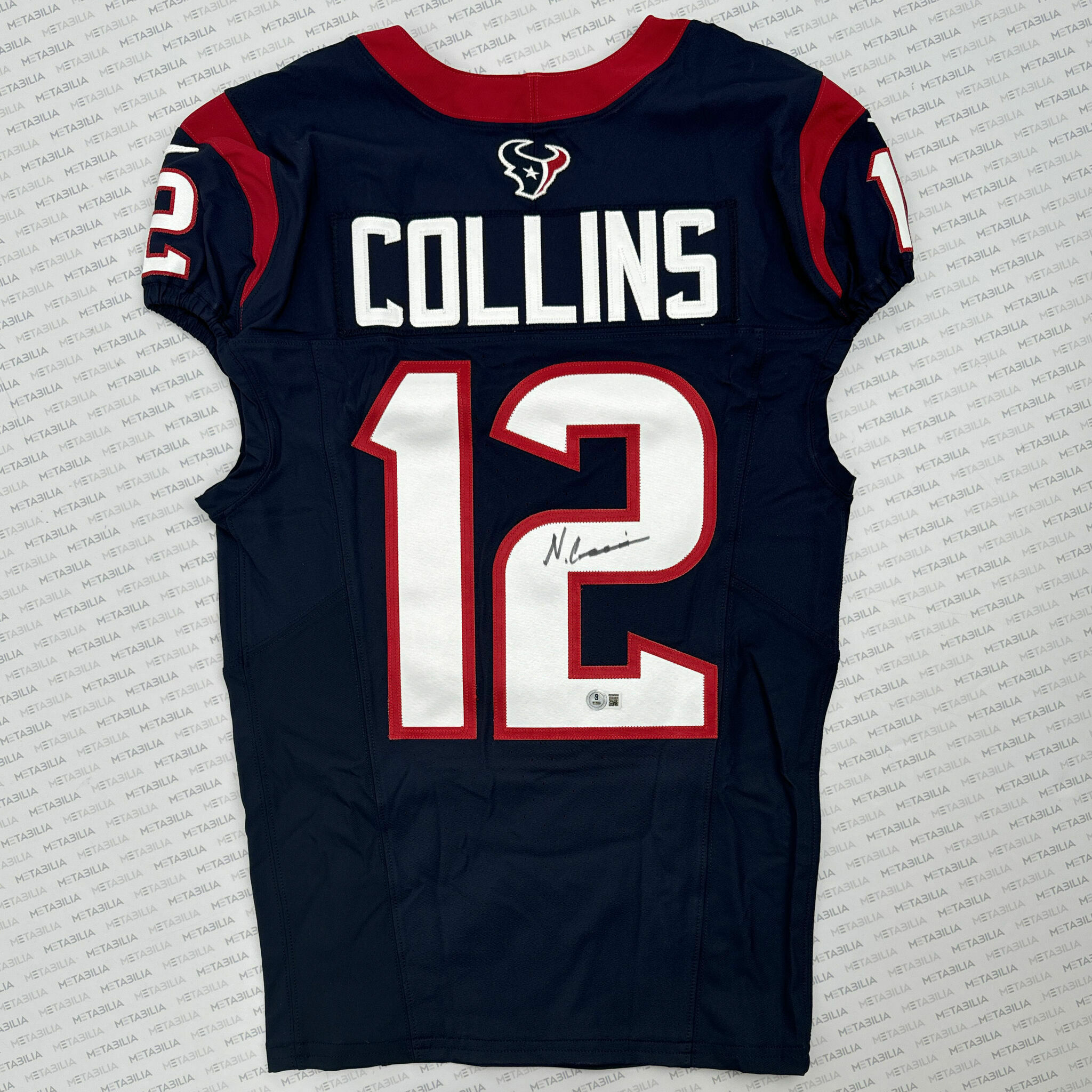 #12 Collins Signed Navy Blue Team-Issued Jersey