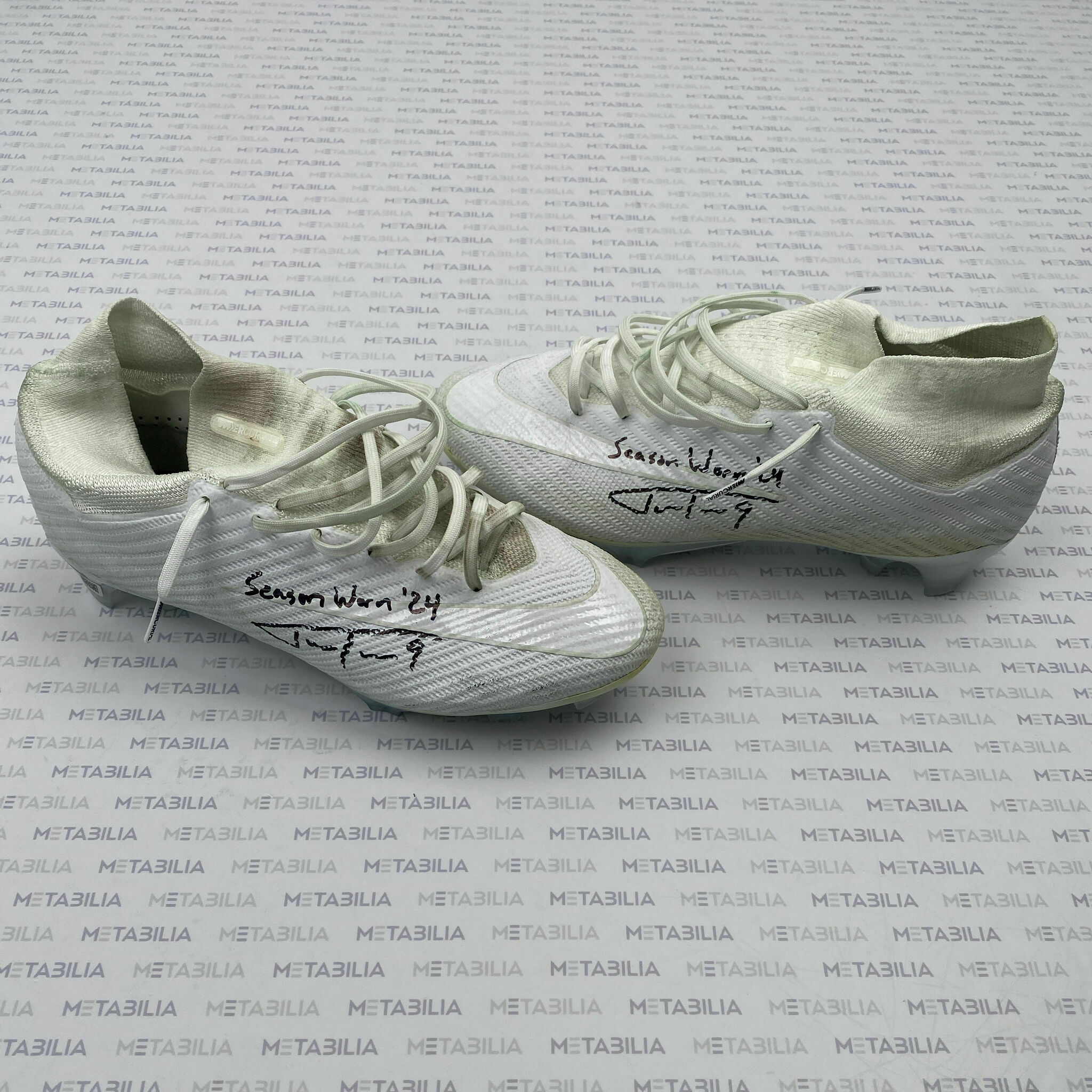#9 Tucker Signed & Inscribed PLAYOFFS Game-Worn Cleats - 2024-2025 Season