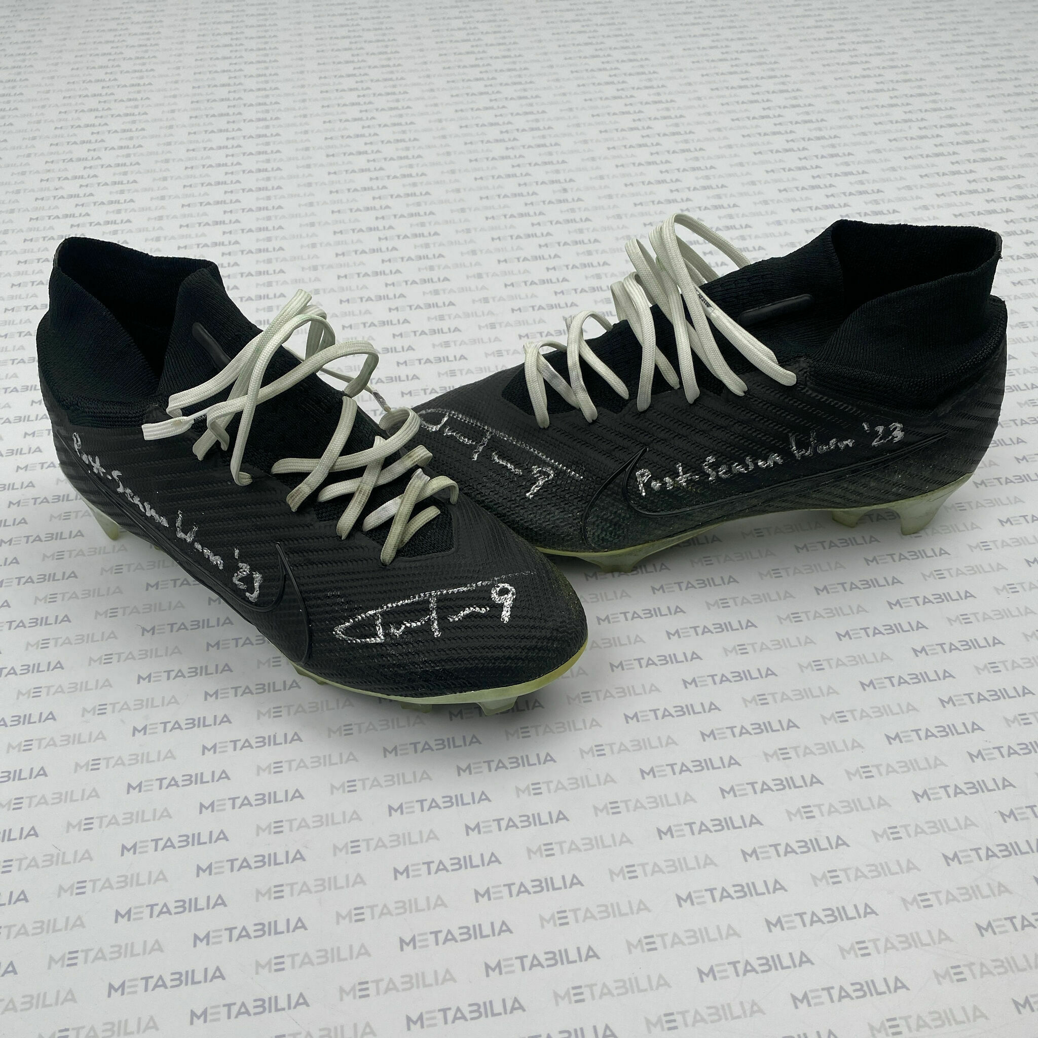 #9 Tucker Signed & Inscribed PLAYOFFS Game-Worn Cleats - 2023-2024 Season