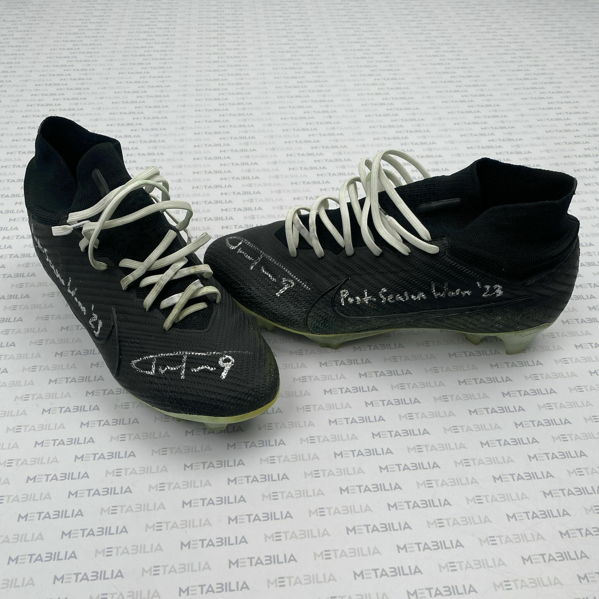 #9 Tucker Signed & Inscribed PLAYOFFS Game-Worn Cleats - 2023-2024 Season