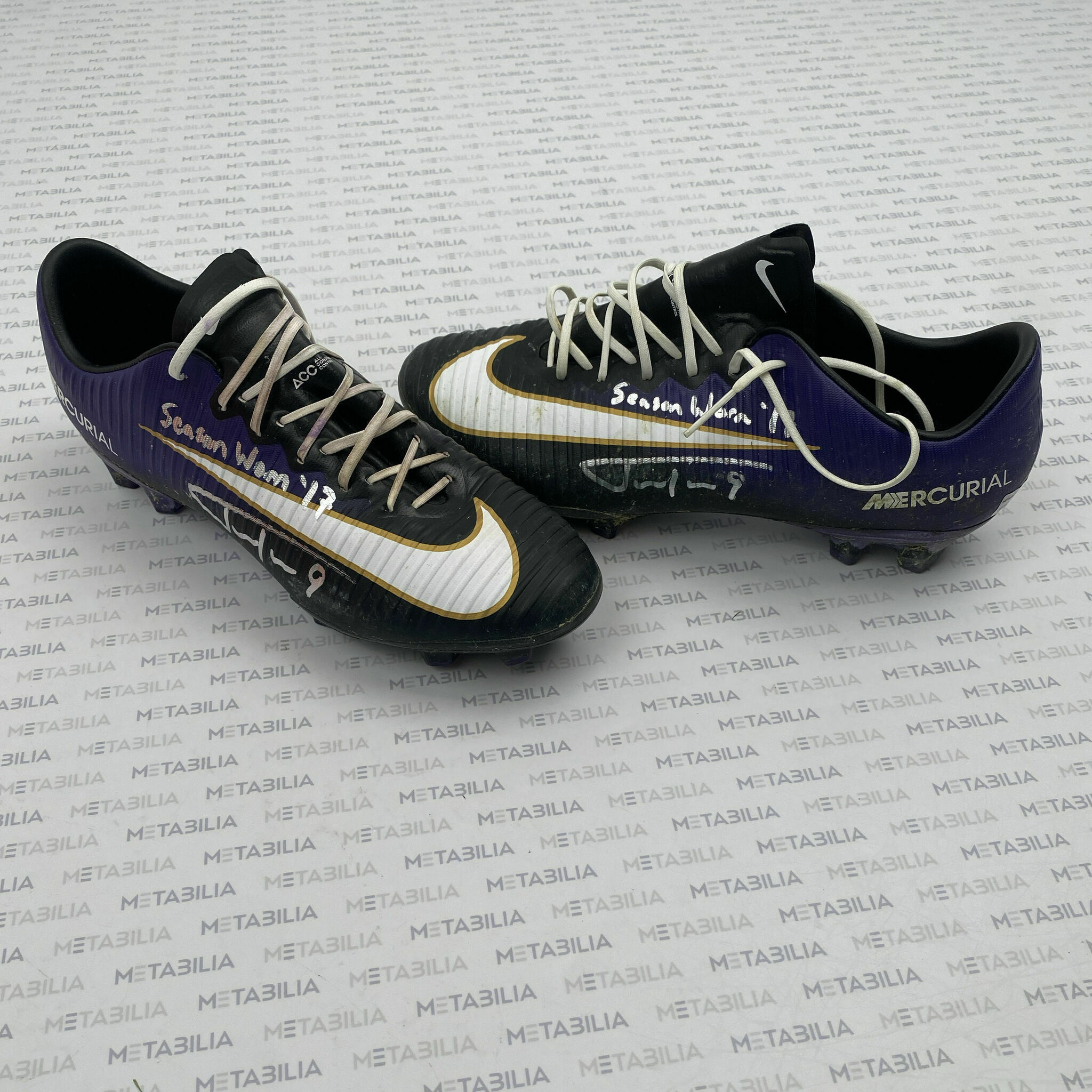 #9 Tucker Signed & Inscribed Game-Worn Cleats - 2017-2018 Season