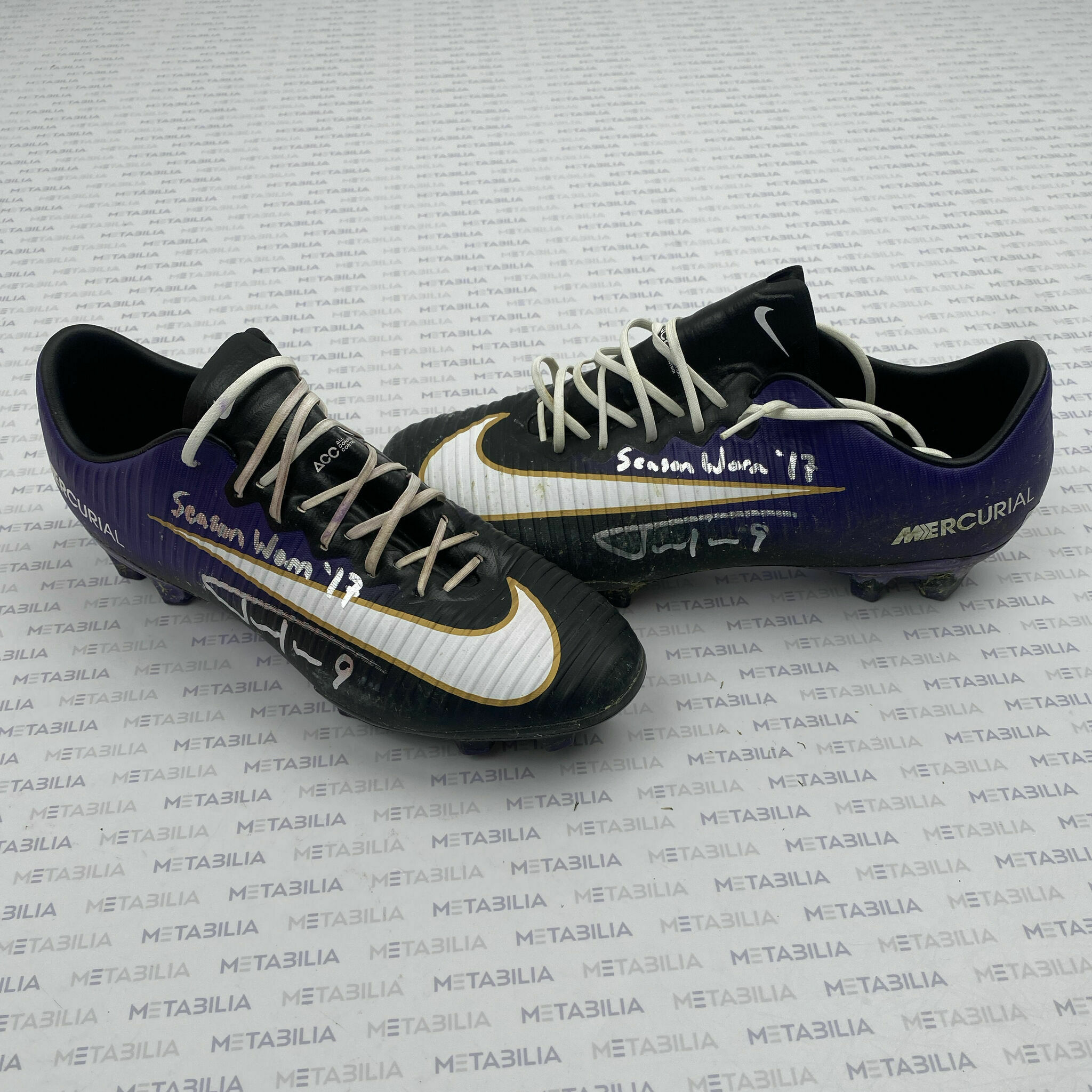 #9 Tucker Signed & Inscribed Game-Worn Cleats - 2017-2018 Season
