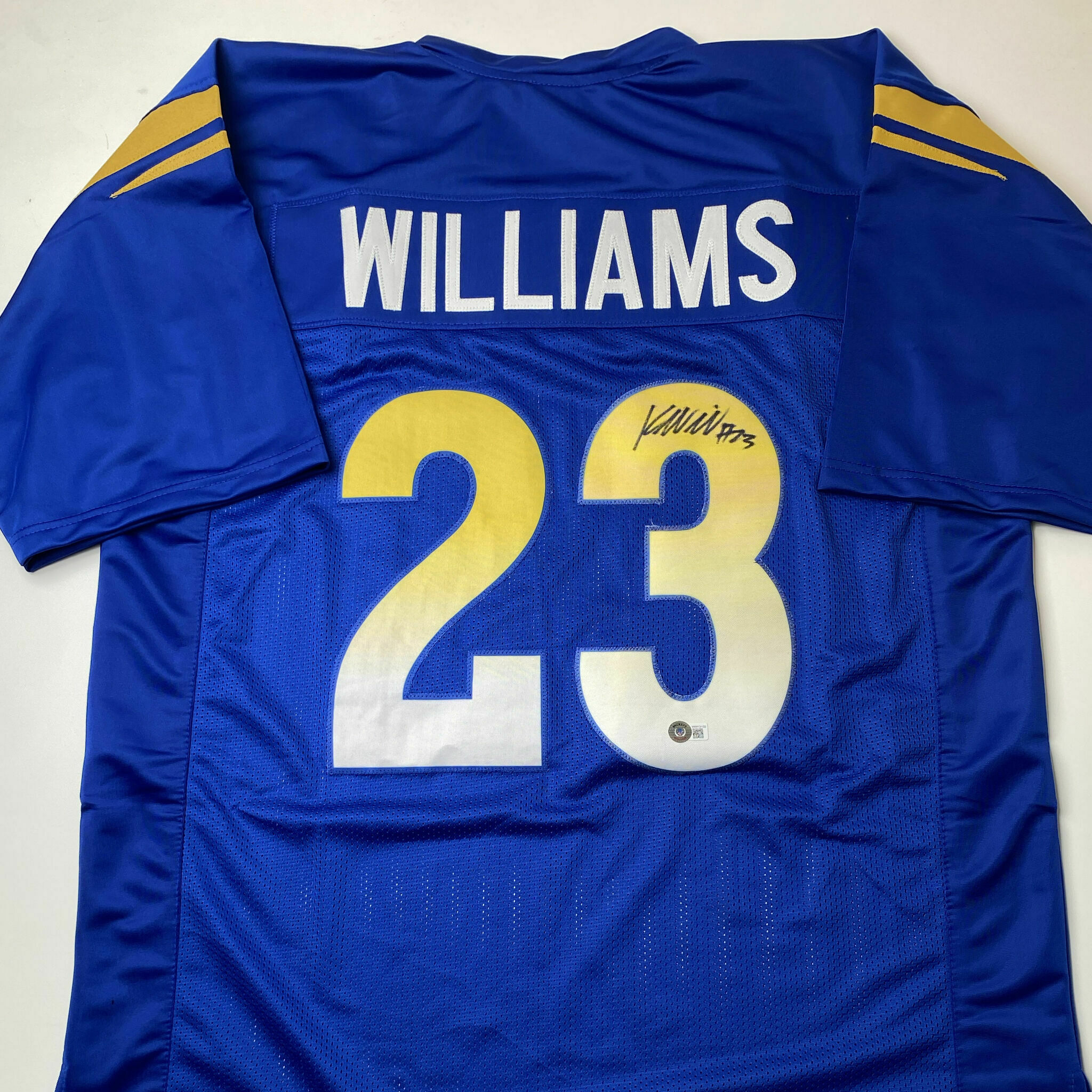 Kyren Williams Signed Blue Custom Jersey