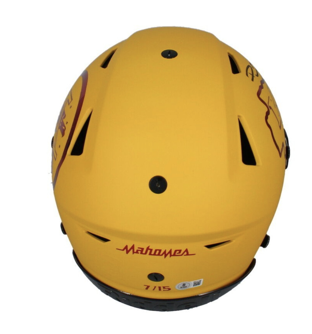 Patrick Mahomes Autographed Chrome Inlay Chiefs Speed Flex Helmet Beckett LE 15