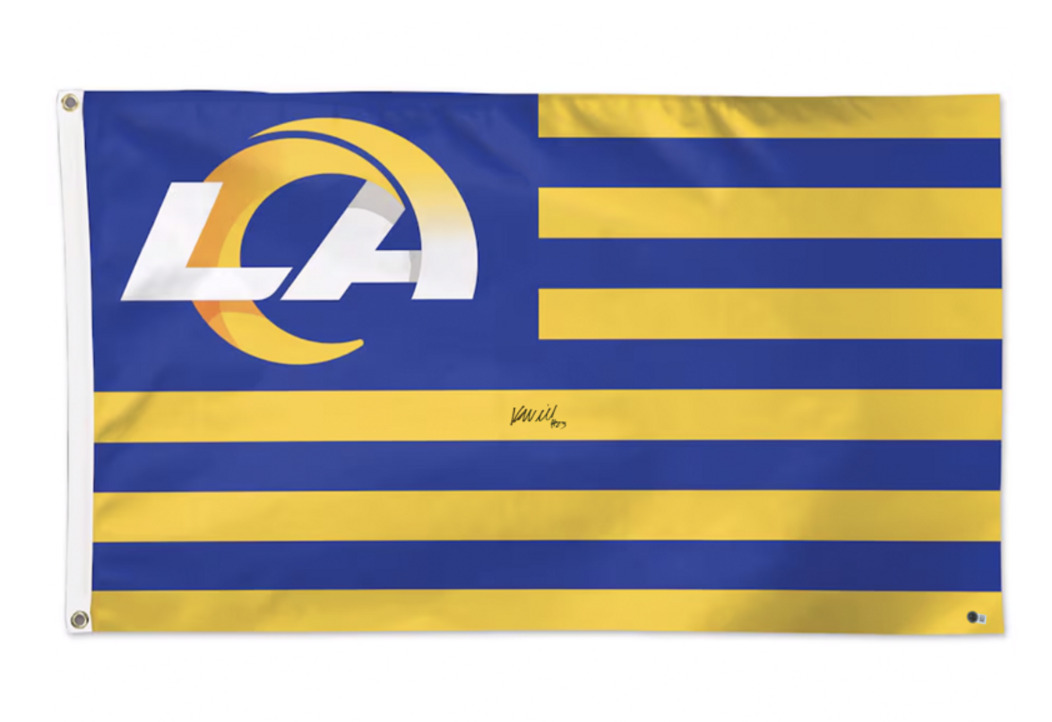 Kyren Williams Autographed Los Angeles Rams Stars & Stripes 3' x 5' Flag Beckett