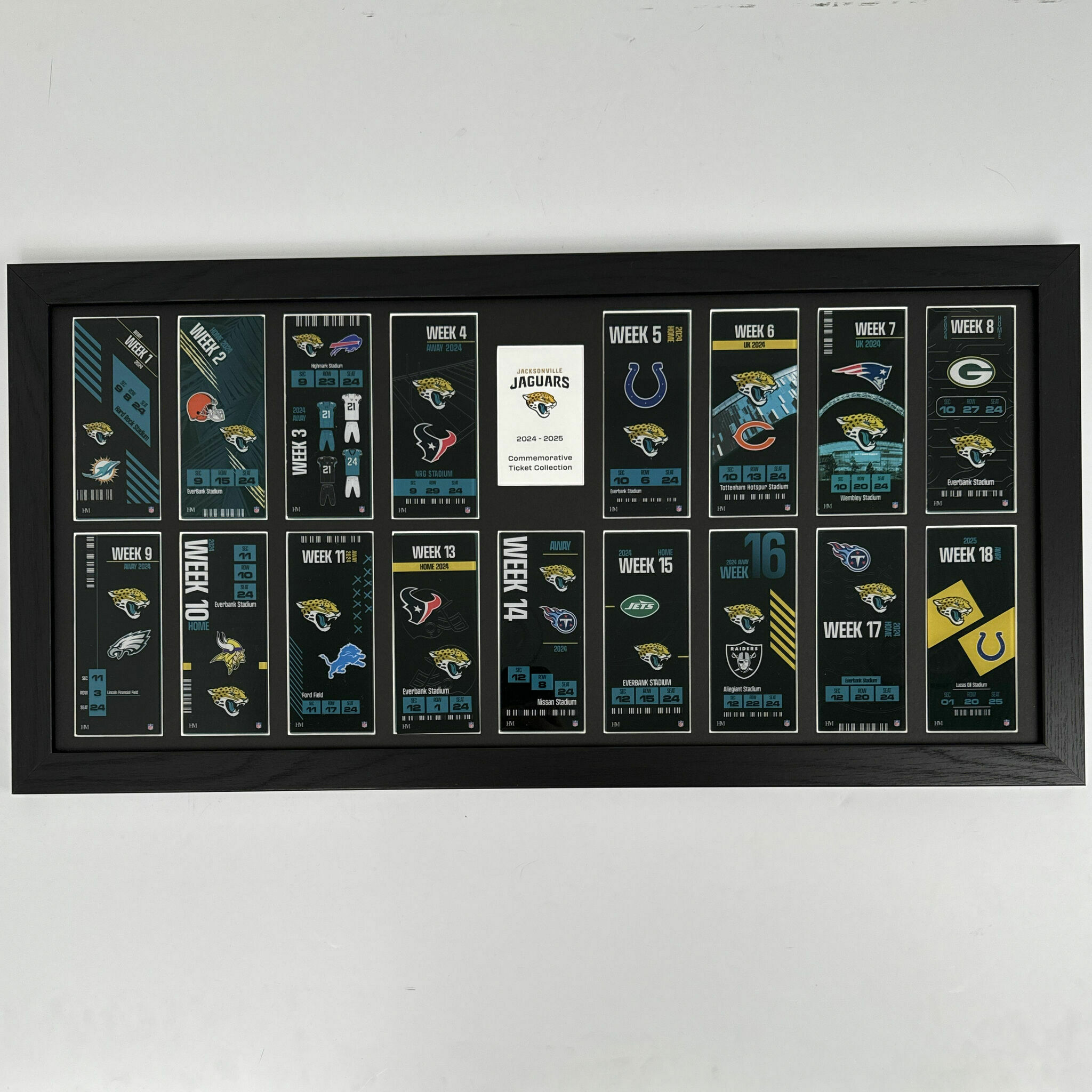 COMPLETED Jaguars Commemorative Ticket Frame 2024-2025
