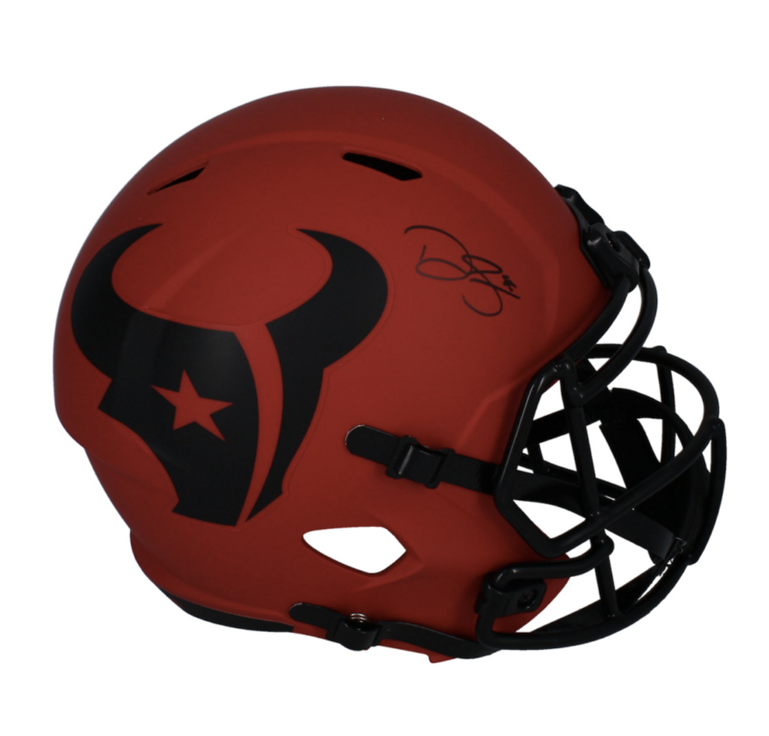 Dalton Schultz Autographed Houston Texans Rave Full Size Speed Helmet Beckett