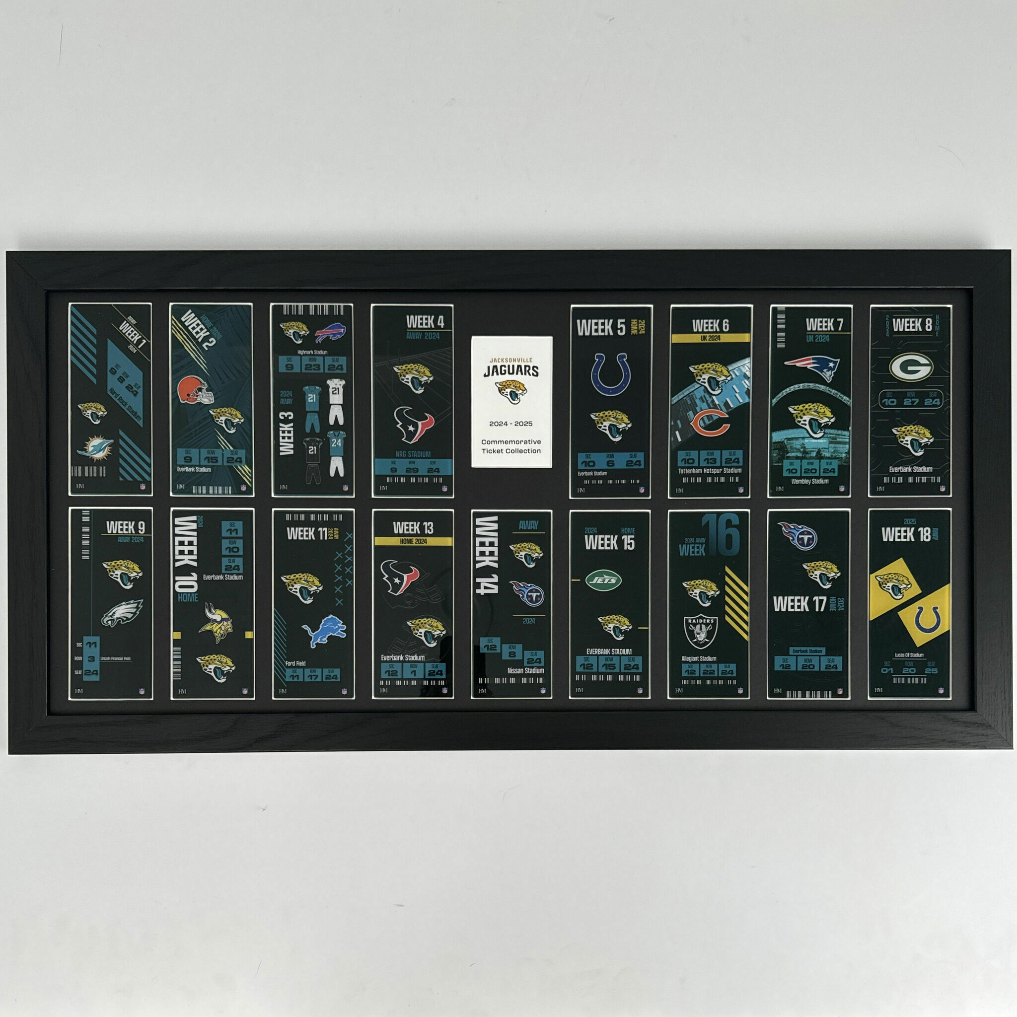 COMPLETED Jaguars Commemorative Ticket Frame 2024-2025