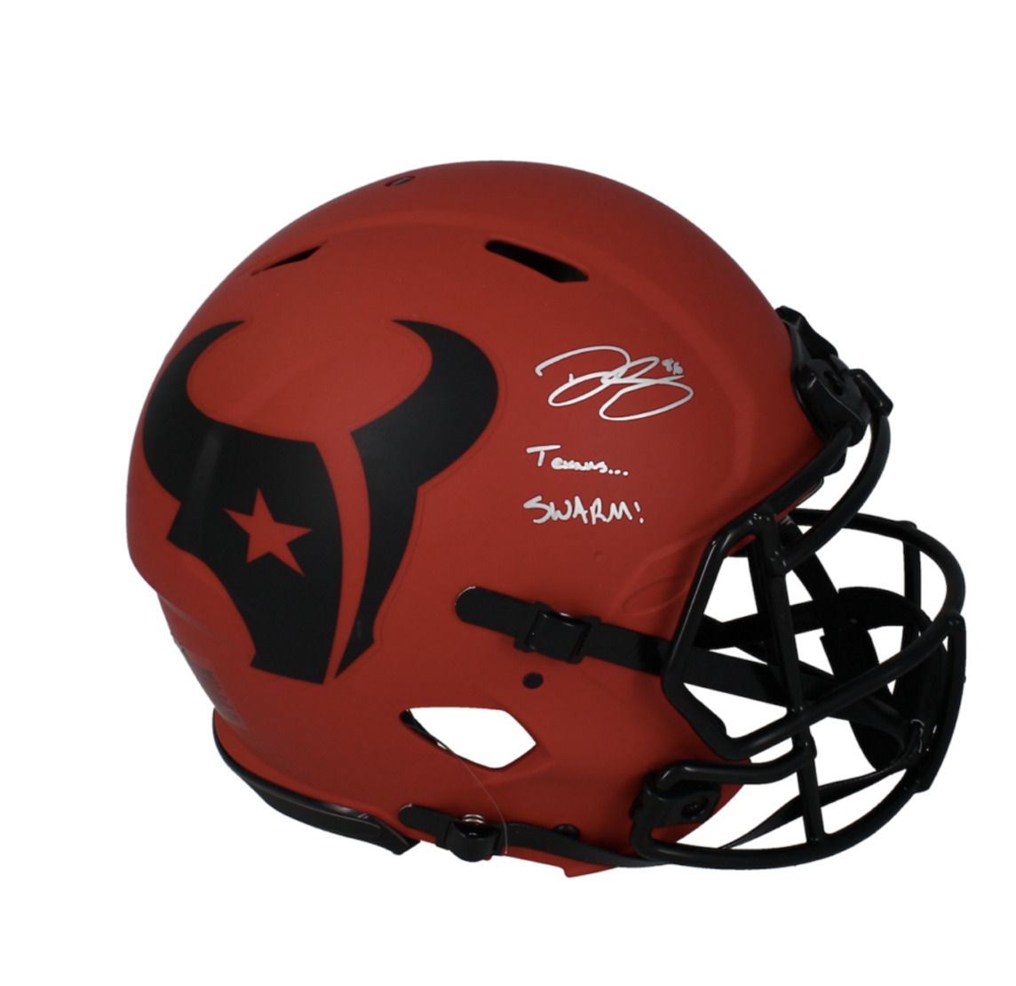 Dalton Schultz Autographed "Texans Swarm!" Rave Authentic Speed Helmet Beckett