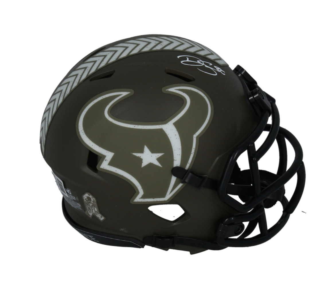 Dalton Schultz Autographed Houston Texans 2022 STS Speed Mini Helmet Beckett