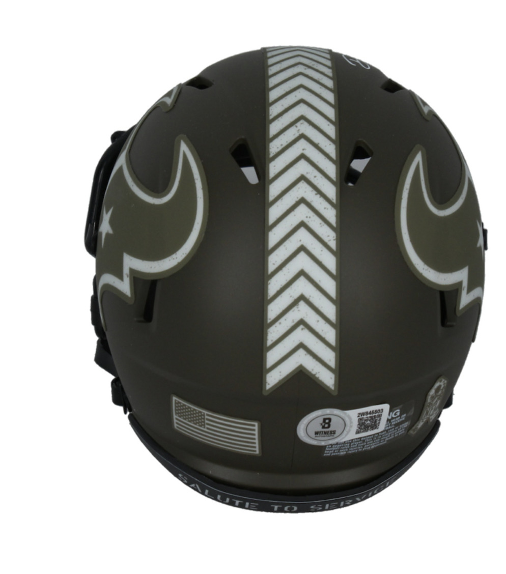 Dalton Schultz Autographed Houston Texans 2022 STS Speed Mini Helmet Beckett