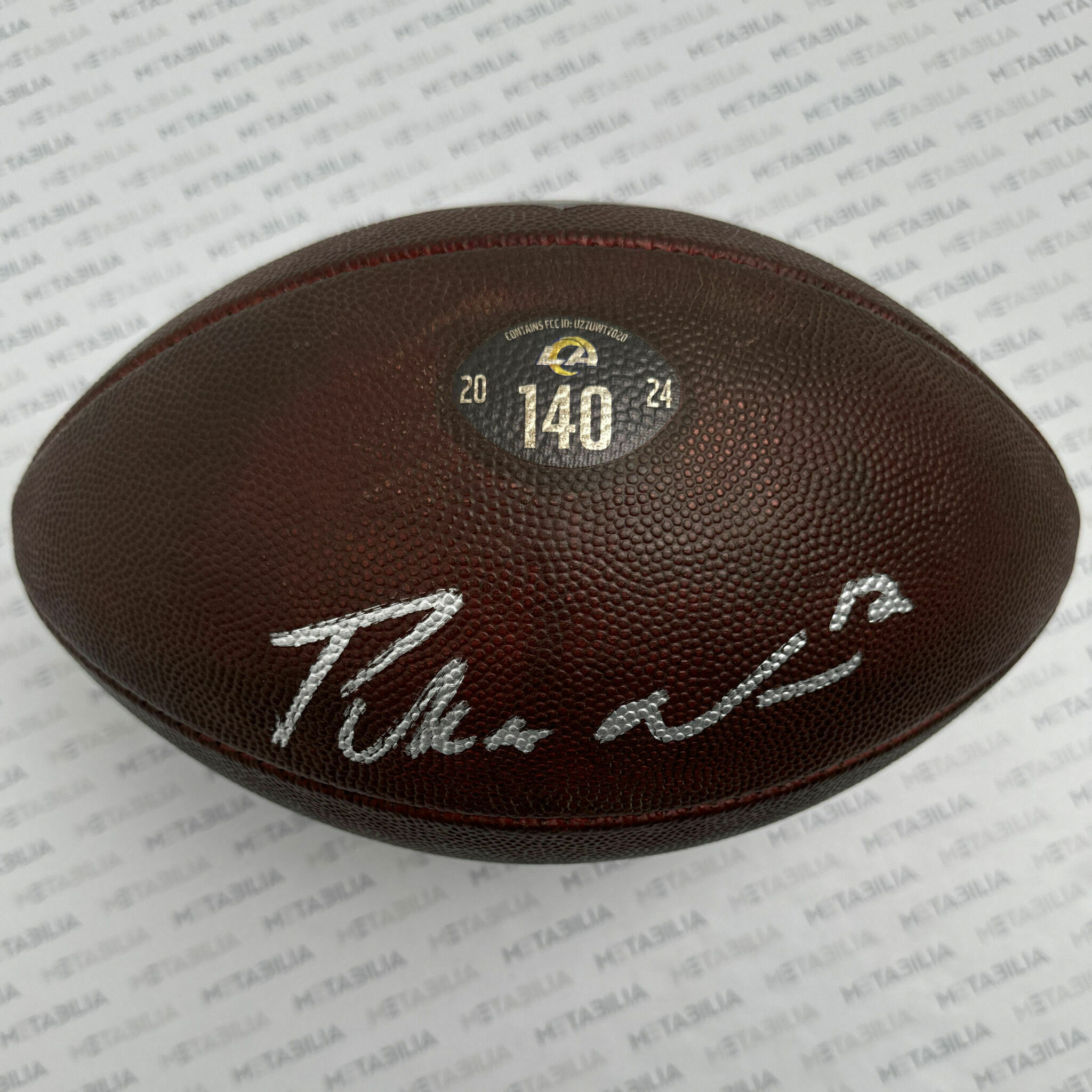 #12 Nacua Signed Game-Used Ball #140 vs Bills