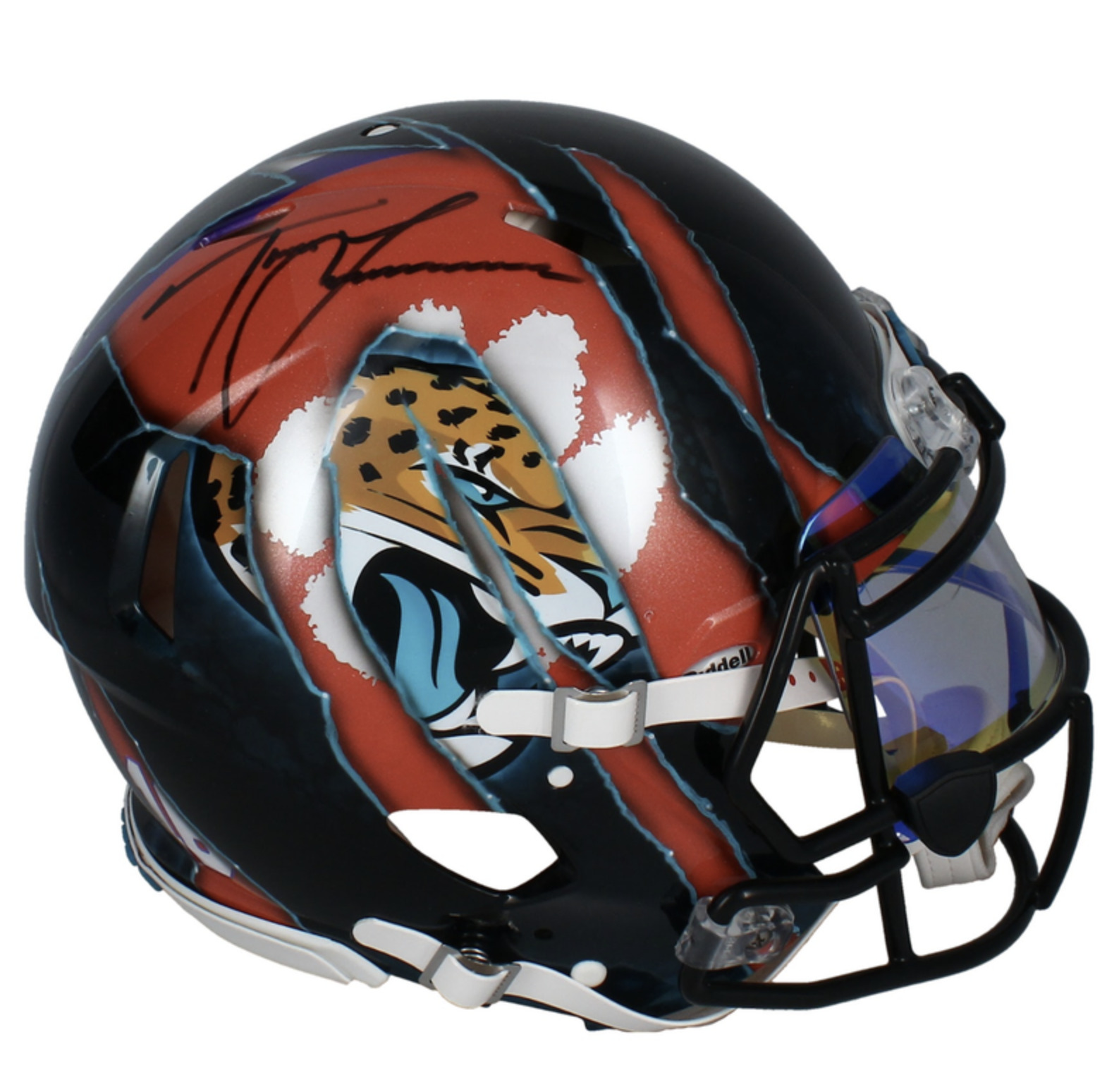 Trevor Lawrence Autographed Clemson Tigers / Jacksonville Jaguars Ripped Authentic Helmet