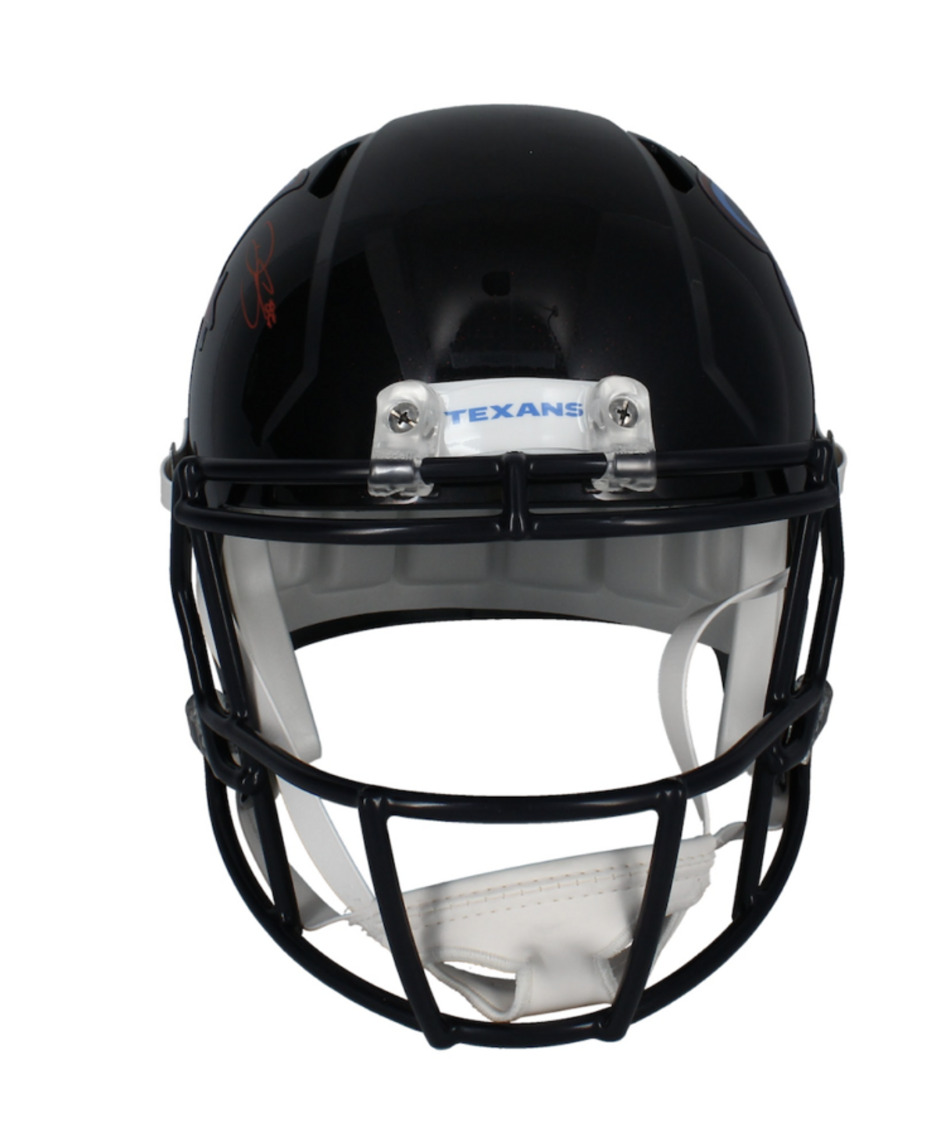 Dalton Schultz Autographed (Red) Texans H-Town Full Size Speed Helmet