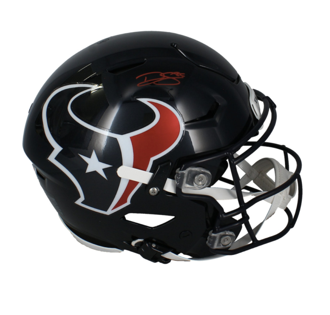 Dalton Schultz Autographed (Red Ink) Texans Authentic Speedflex Helmet