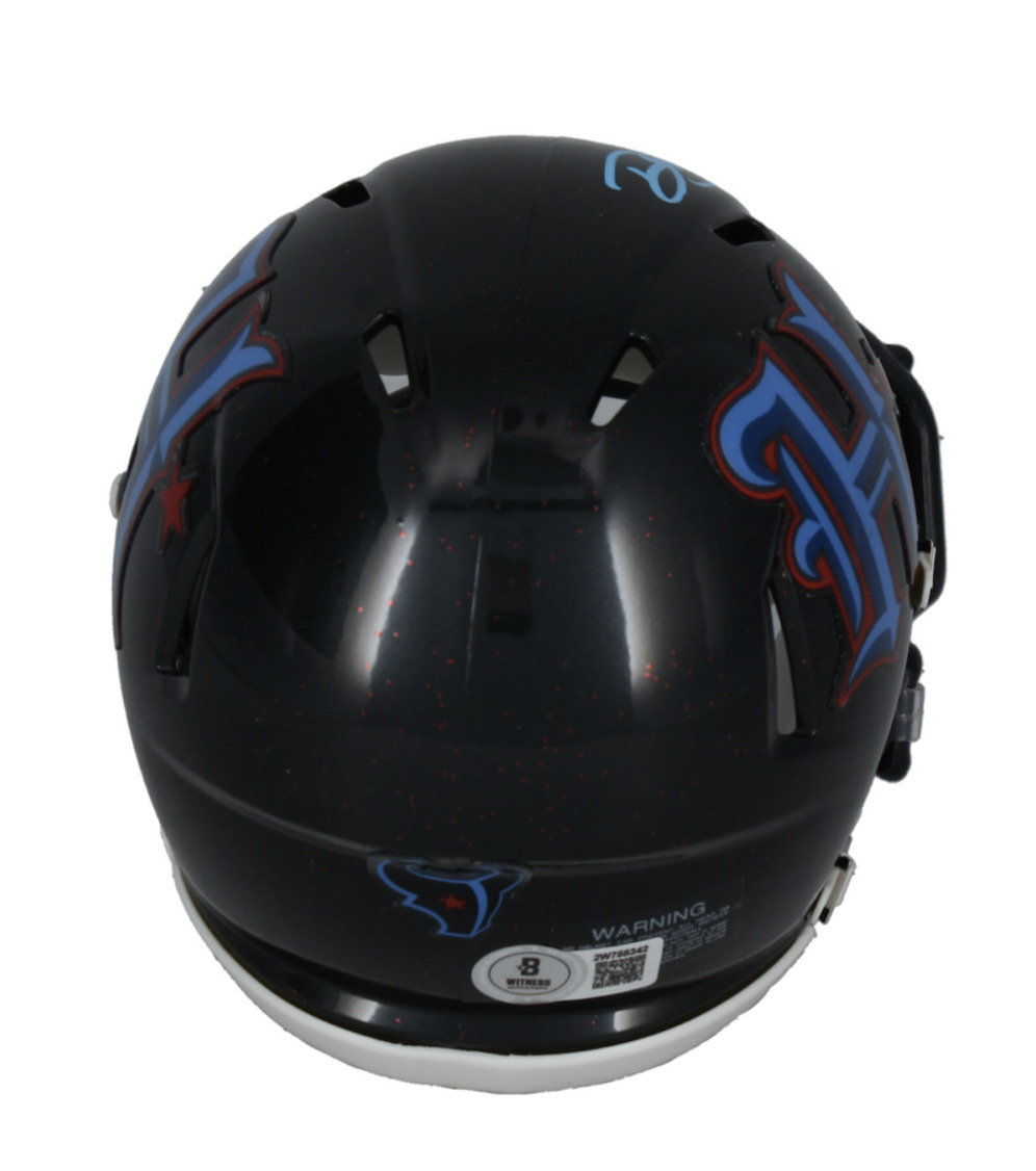 Dalton Schultz Autographed (In Blue) Texans H-Town Mini Speed Helmet