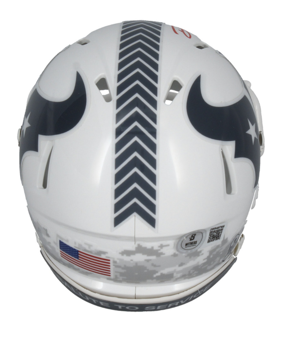 Dalton Schultz Autographed (Red Ink) Texans 2024 STS Mini Speed Helmet